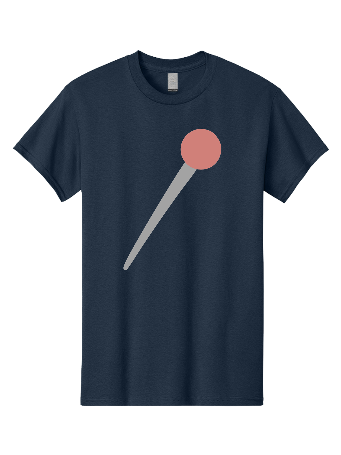 Pin Men'S Graphic Tee, 100% Cotton, Comfortable Casual Summer Wear, Machine Washable, Push Pin, Thumb Tack, Office Supplies, Red Circle, Grey Stick, Simple Design, Minimalistic Icon, Stationery Aac071 5