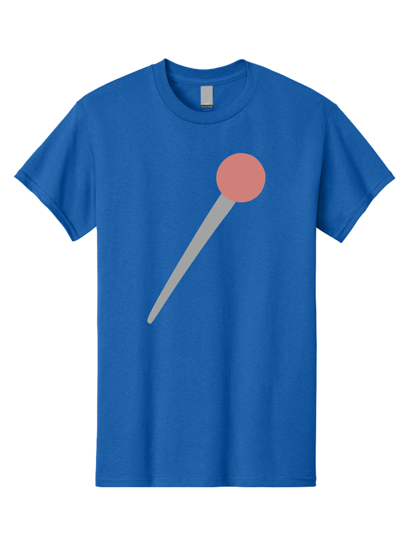Pin Men'S Graphic Tee, 100% Cotton, Comfortable Casual Summer Wear, Machine Washable, Push Pin, Thumb Tack, Office Supplies, Red Circle, Grey Stick, Simple Design, Minimalistic Icon, Stationery Aac071 9