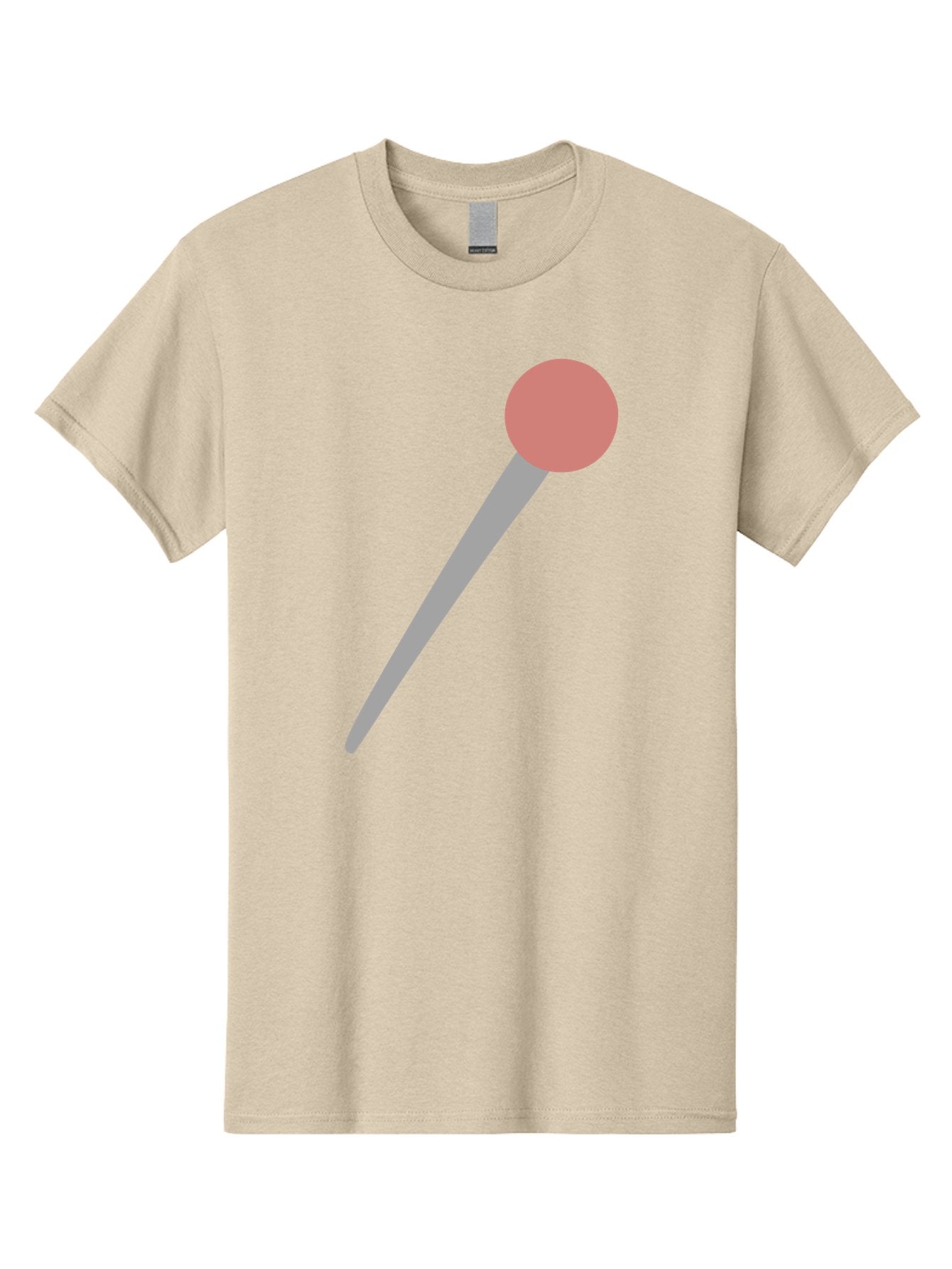 Pin Men'S Graphic Tee, 100% Cotton, Comfortable Casual Summer Wear, Machine Washable, Push Pin, Thumb Tack, Office Supplies, Red Circle, Grey Stick, Simple Design, Minimalistic Icon, Stationery Aac071 15