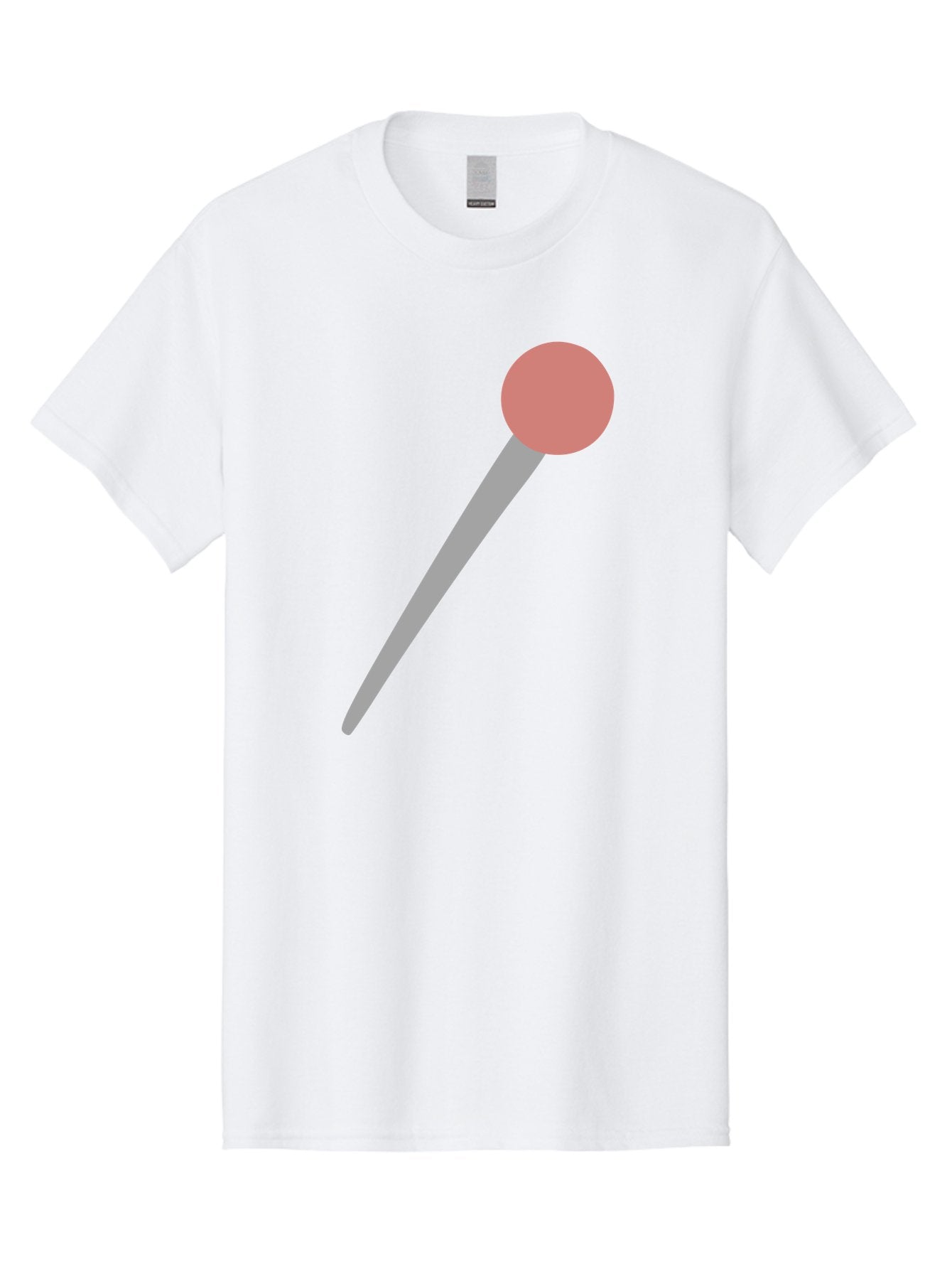 Pin Men'S Graphic Tee, 100% Cotton, Comfortable Casual Summer Wear, Machine Washable, Push Pin, Thumb Tack, Office Supplies, Red Circle, Grey Stick, Simple Design, Minimalistic Icon, Stationery Aac071 14