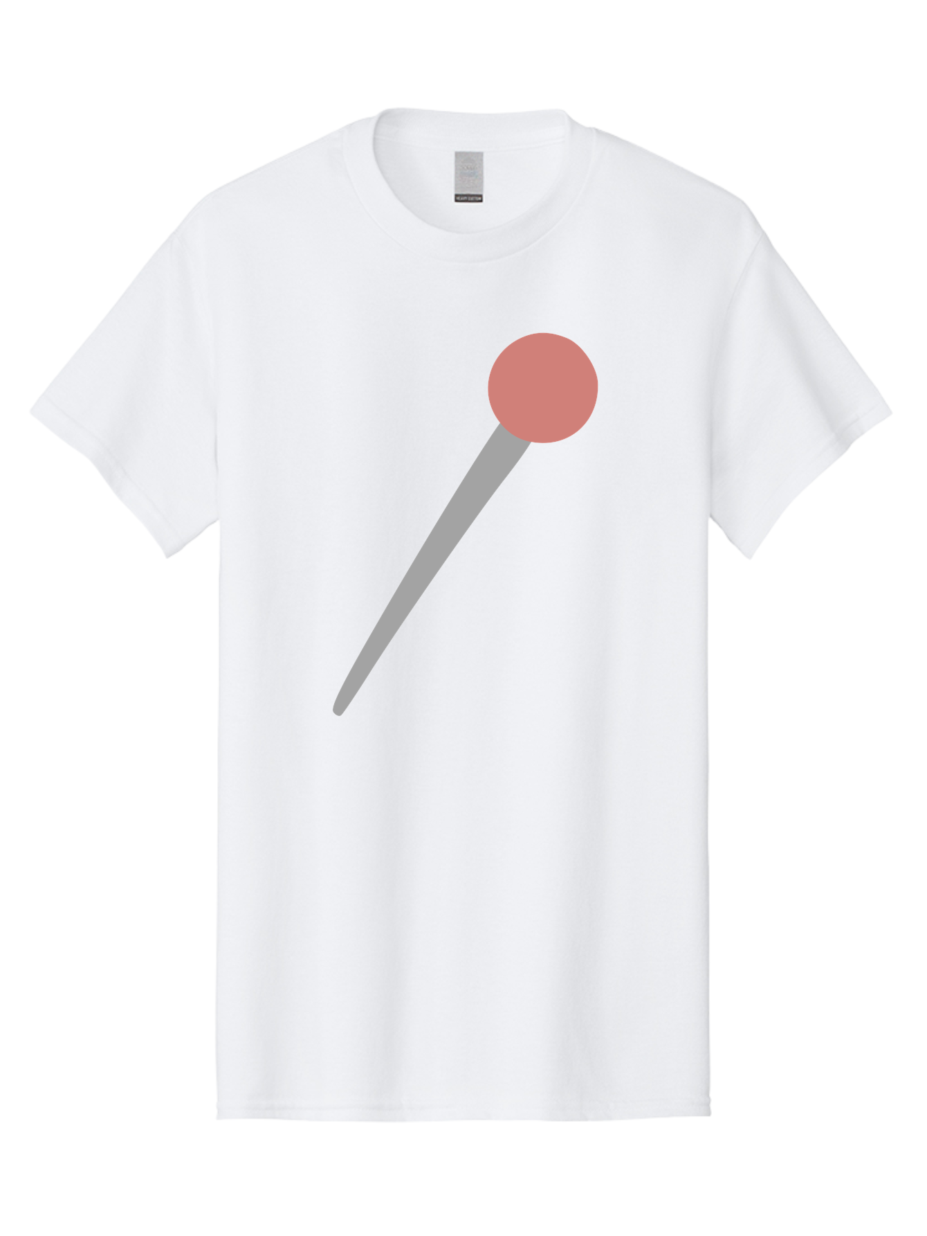 Pin Men'S Graphic Tee, 100% Cotton, Comfortable Casual Summer Wear, Machine Washable, Push Pin, Thumb Tack, Office Supplies, Red Circle, Grey Stick, Simple Design, Minimalistic Icon, Stationery Aac071 3