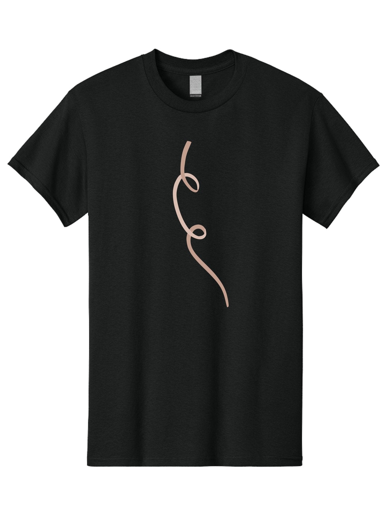Pink-Curved-Line Men'S Graphic Tee, 100% Cotton, Comfortable Casual Summer Wear, Machine Washable, Pink Ribbon, Flowing Design, Elegant Curve, Whimsical Shape, Abstract Art, Minimalist Illustration, Soft Pink Hue, Decorative Element Aac073