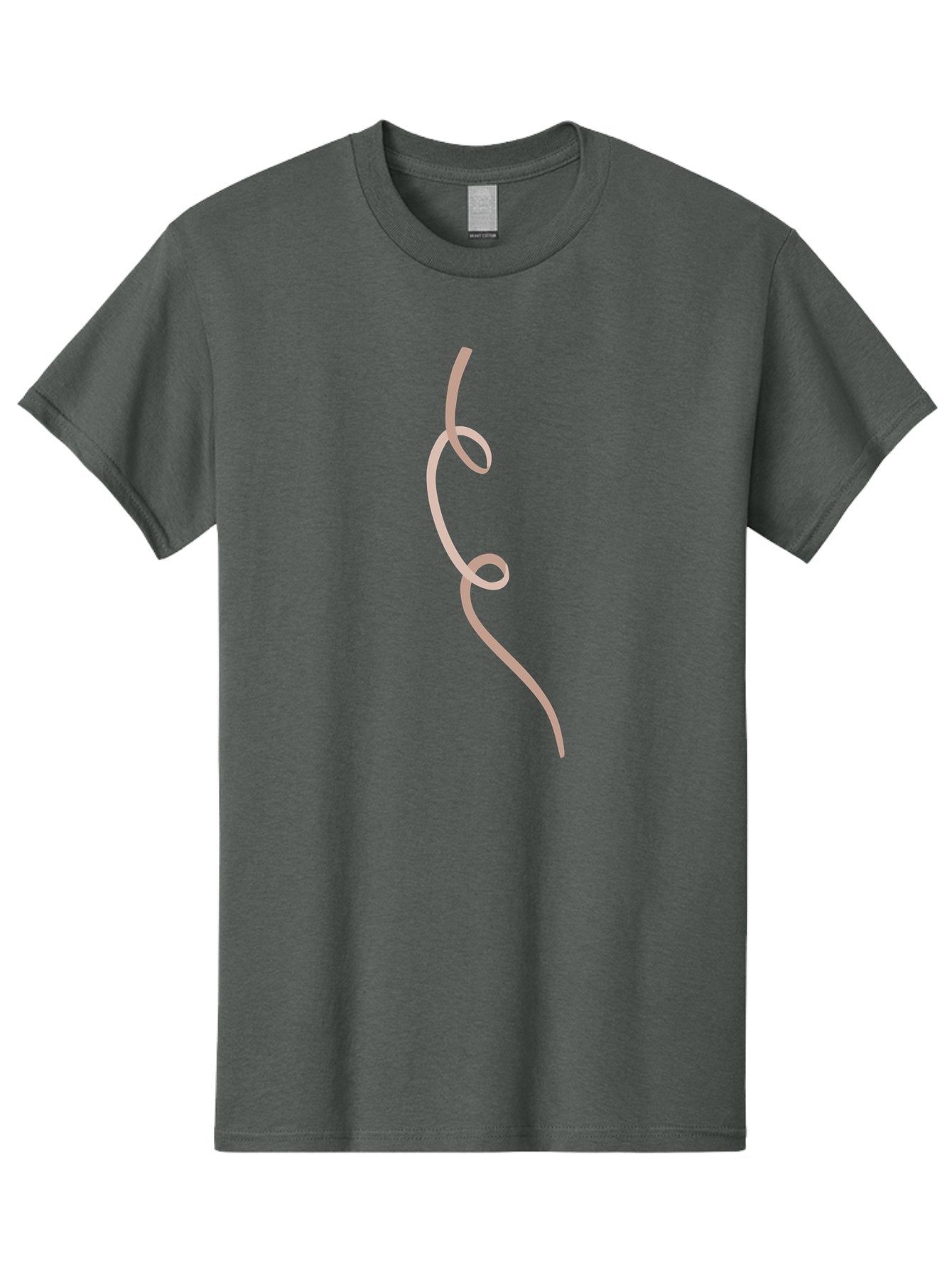 Pink-Curved-Line Men'S Graphic Tee, 100% Cotton, Comfortable Casual Summer Wear, Machine Washable, Pink Ribbon, Flowing Design, Elegant Curve, Whimsical Shape, Abstract Art, Minimalist Illustration, Soft Pink Hue, Decorative Element Aac073 4