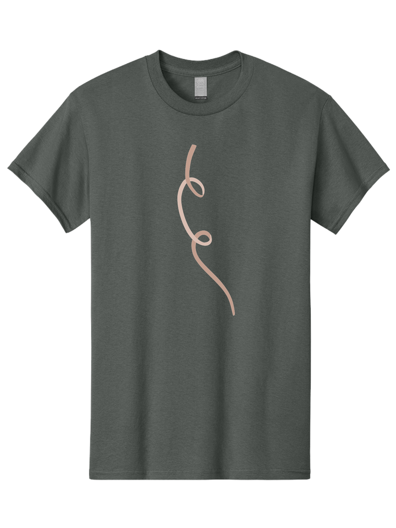 Pink-Curved-Line Men'S Graphic Tee, 100% Cotton, Comfortable Casual Summer Wear, Machine Washable, Pink Ribbon, Flowing Design, Elegant Curve, Whimsical Shape, Abstract Art, Minimalist Illustration, Soft Pink Hue, Decorative Element Aac073 23