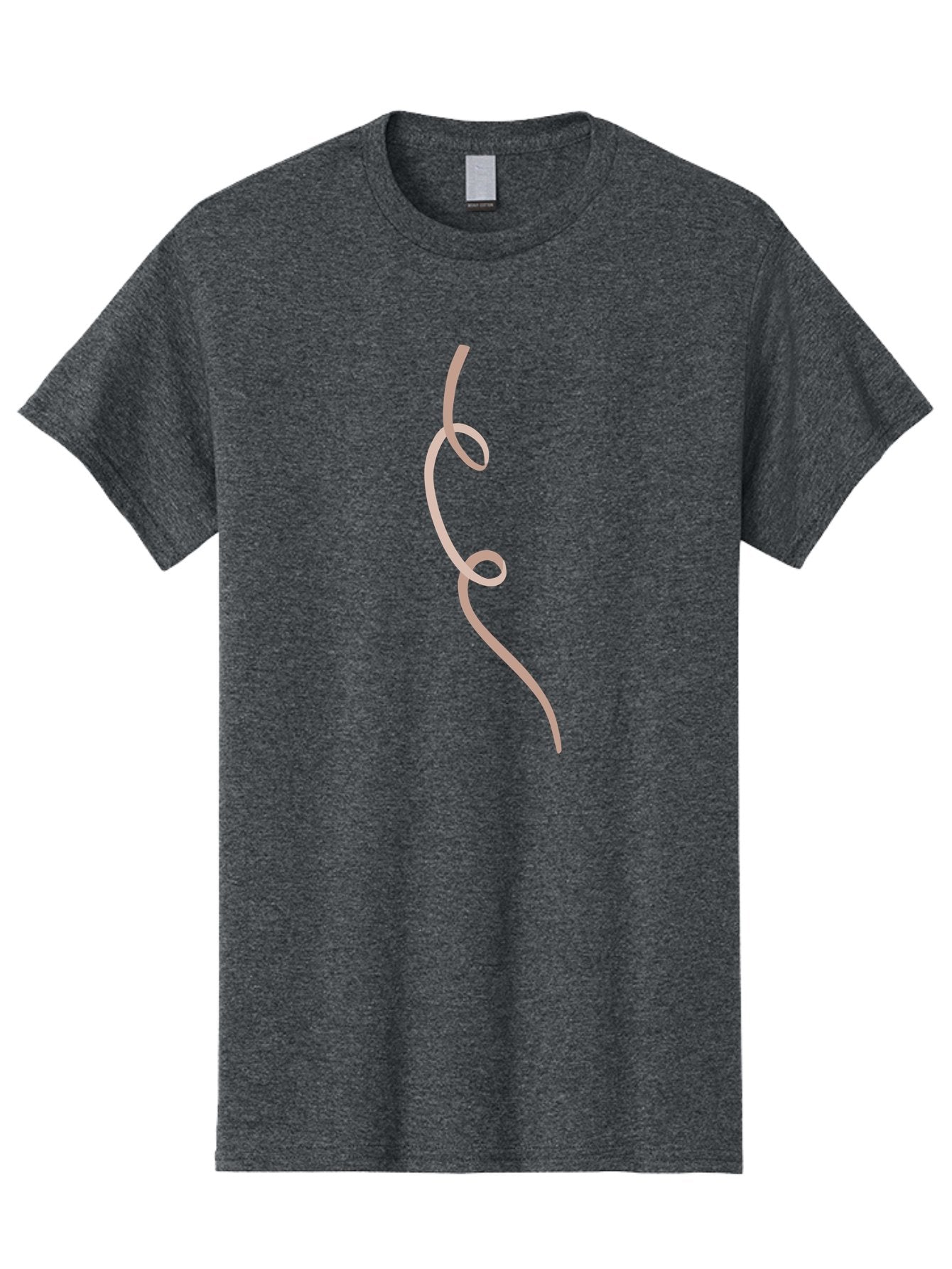Pink-Curved-Line Men'S Graphic Tee, 100% Cotton, Comfortable Casual Summer Wear, Machine Washable, Pink Ribbon, Flowing Design, Elegant Curve, Whimsical Shape, Abstract Art, Minimalist Illustration, Soft Pink Hue, Decorative Element Aac073 10