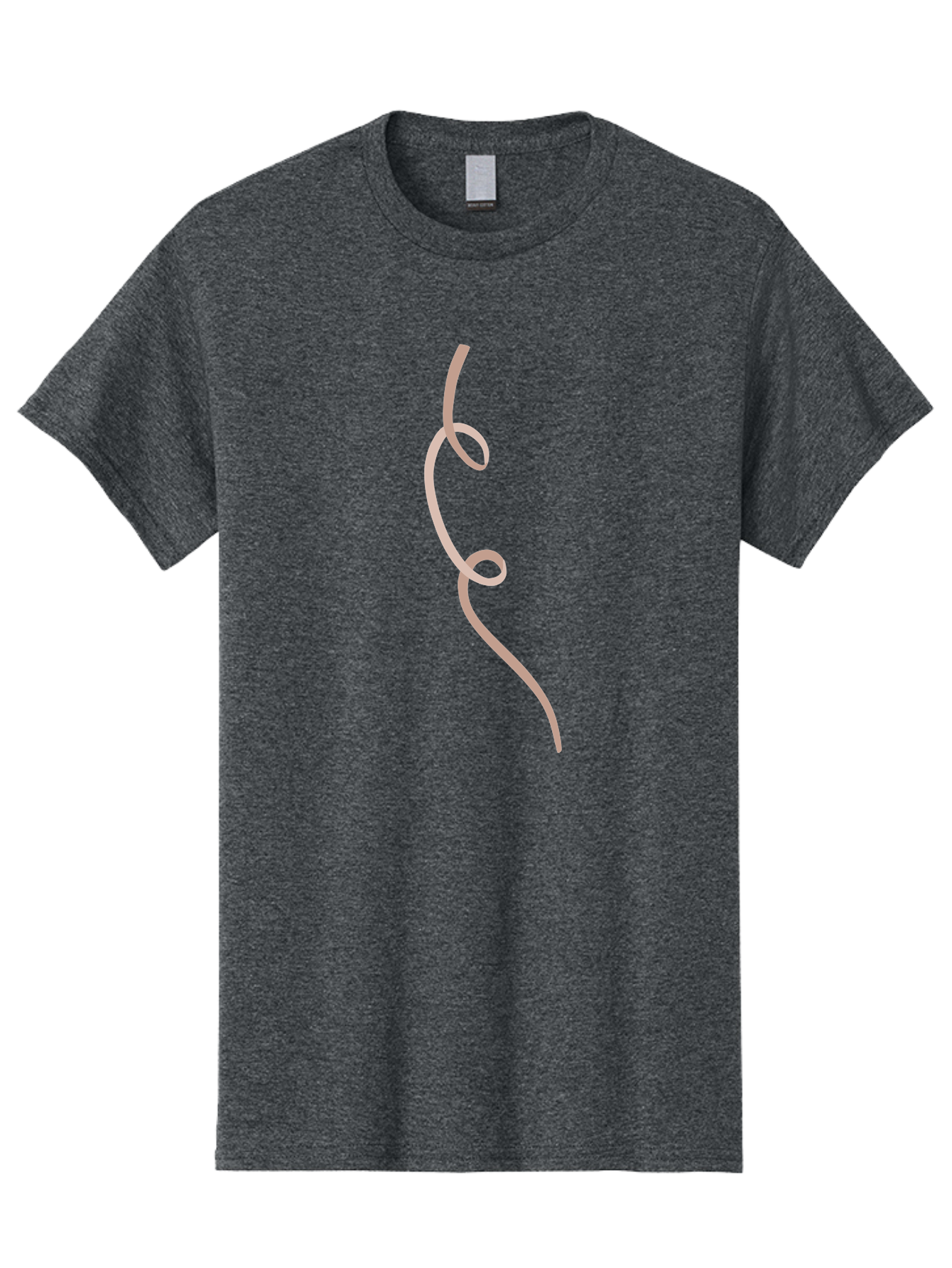 Pink-Curved-Line Men'S Graphic Tee, 100% Cotton, Comfortable Casual Summer Wear, Machine Washable, Pink Ribbon, Flowing Design, Elegant Curve, Whimsical Shape, Abstract Art, Minimalist Illustration, Soft Pink Hue, Decorative Element Aac073 27