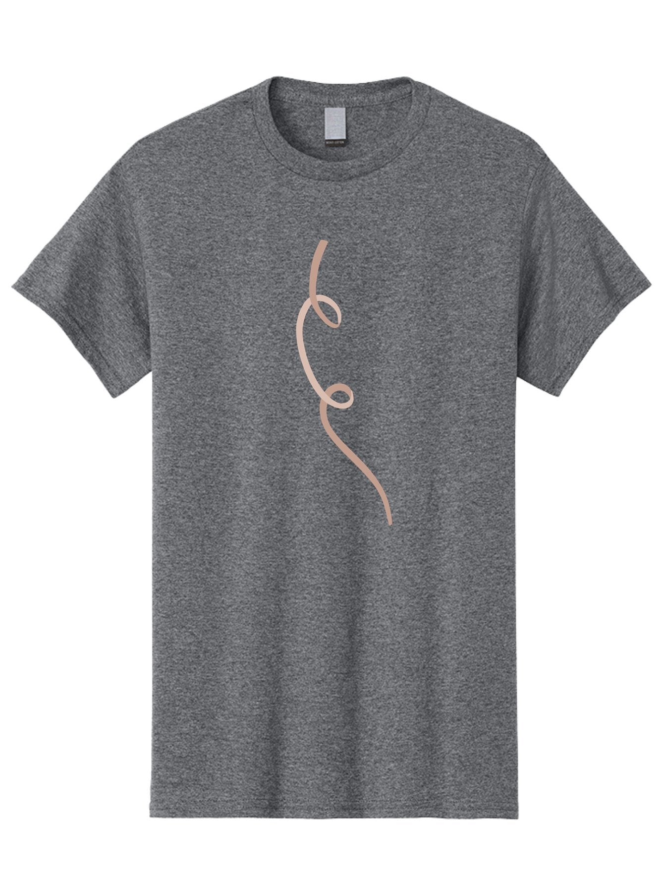 Pink-Curved-Line Men'S Graphic Tee, 100% Cotton, Comfortable Casual Summer Wear, Machine Washable, Pink Ribbon, Flowing Design, Elegant Curve, Whimsical Shape, Abstract Art, Minimalist Illustration, Soft Pink Hue, Decorative Element Aac073 11