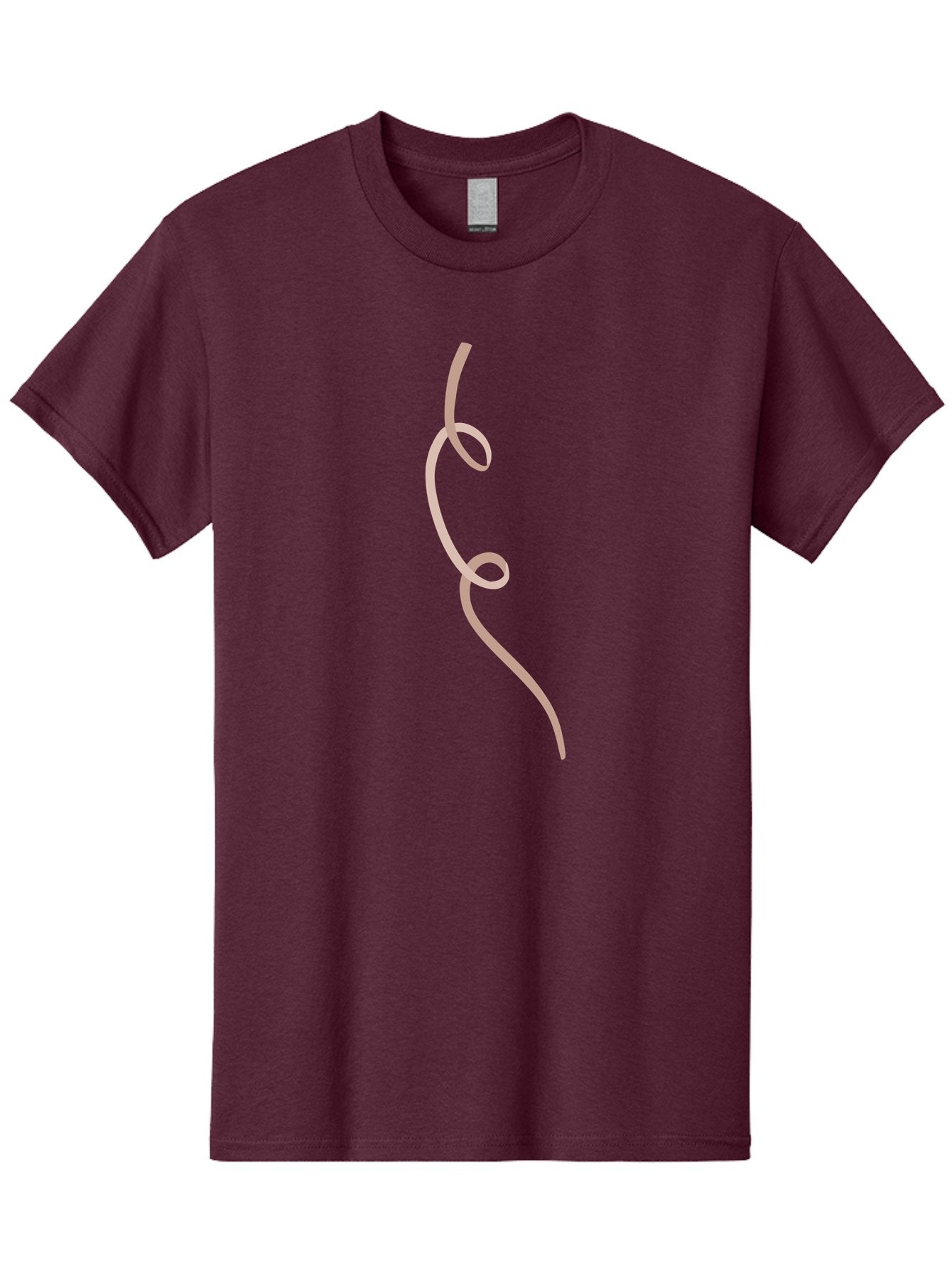 Pink-Curved-Line Men'S Graphic Tee, 100% Cotton, Comfortable Casual Summer Wear, Machine Washable, Pink Ribbon, Flowing Design, Elegant Curve, Whimsical Shape, Abstract Art, Minimalist Illustration, Soft Pink Hue, Decorative Element Aac073 8