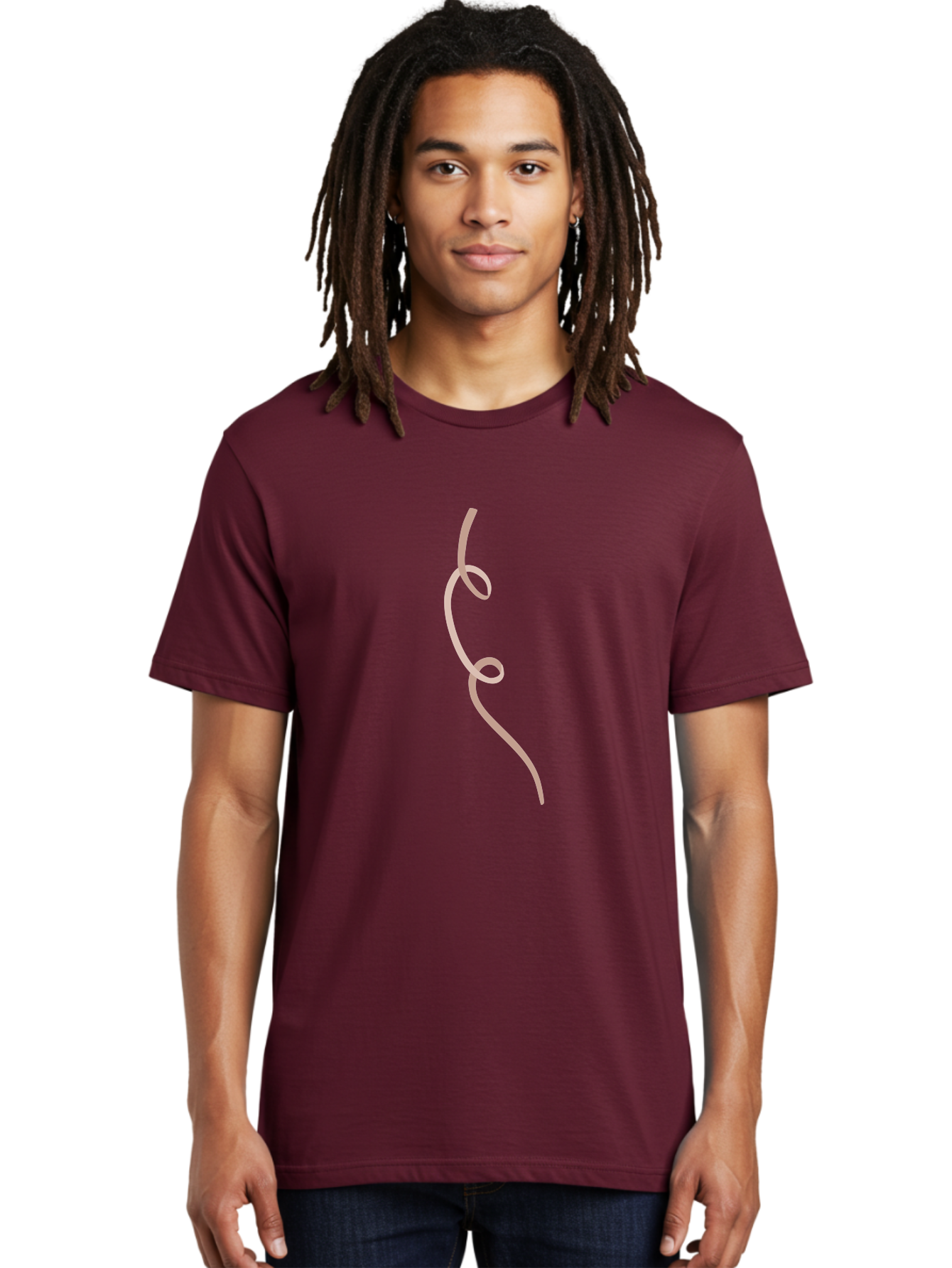 Pink-Curved-Line Men'S Graphic Tee, 100% Cotton, Comfortable Casual Summer Wear, Machine Washable, Pink Ribbon, Flowing Design, Elegant Curve, Whimsical Shape, Abstract Art, Minimalist Illustration, Soft Pink Hue, Decorative Element Aac073 12