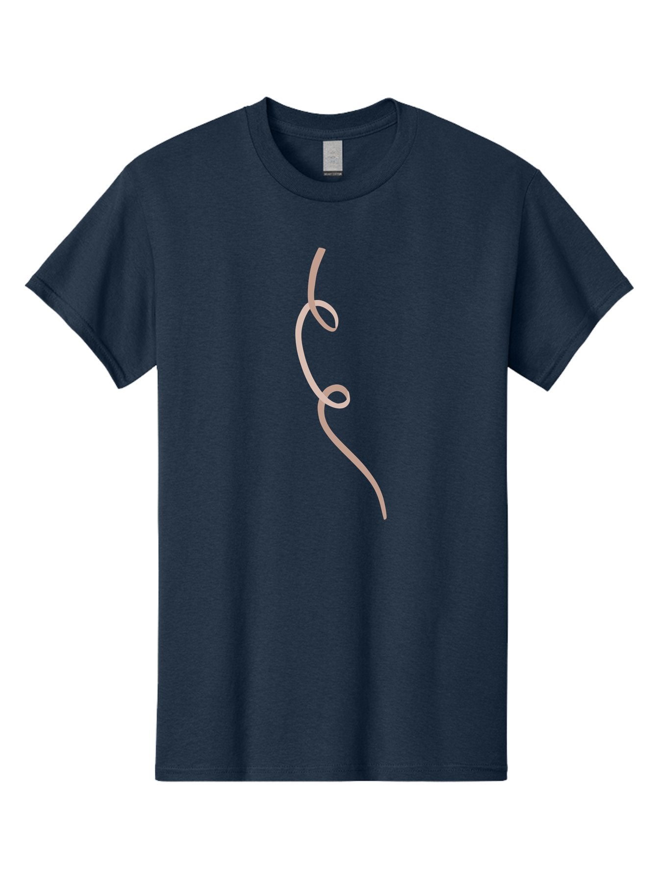 Pink-Curved-Line Men'S Graphic Tee, 100% Cotton, Comfortable Casual Summer Wear, Machine Washable, Pink Ribbon, Flowing Design, Elegant Curve, Whimsical Shape, Abstract Art, Minimalist Illustration, Soft Pink Hue, Decorative Element Aac073 3