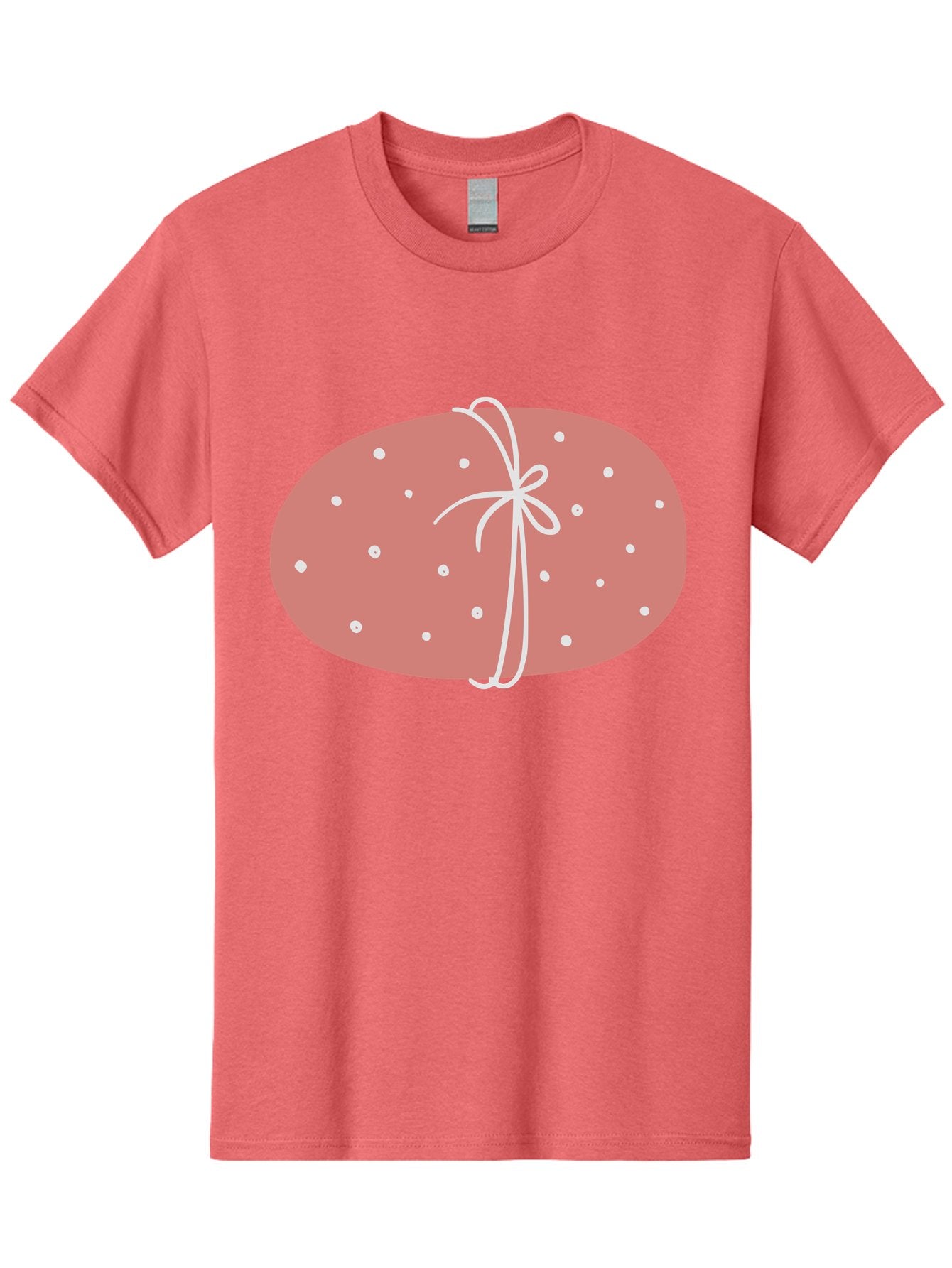 Pink-Gift Men'S Graphic Tee, 100% Cotton, Comfortable Casual Summer Wear, Machine Washable, Oval Gift, Pink Wrapping, White Polka Dots, Ribbon Bow, Gift Wrapping, Present, Festive Design, Celebratory Theme, Decorative Element, Charming Gift Aac074 5