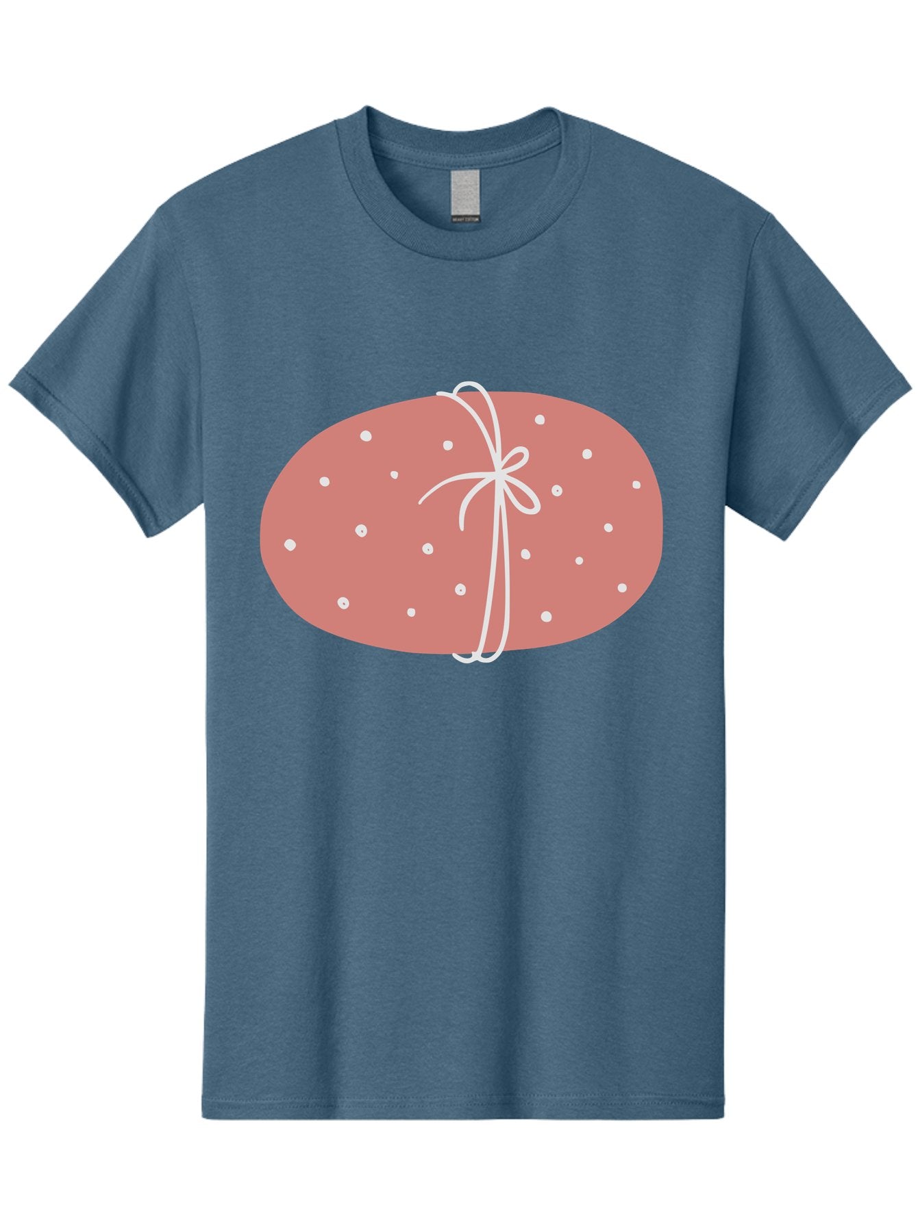 Pink-Gift Men'S Graphic Tee, 100% Cotton, Comfortable Casual Summer Wear, Machine Washable, Oval Gift, Pink Wrapping, White Polka Dots, Ribbon Bow, Gift Wrapping, Present, Festive Design, Celebratory Theme, Decorative Element, Charming Gift Aac074