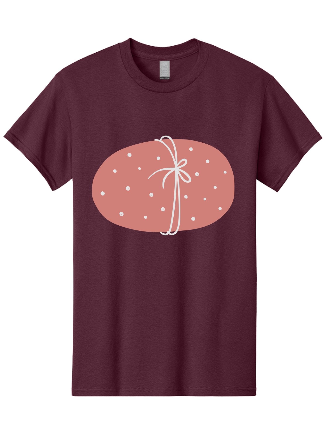 Pink-Gift Men'S Graphic Tee, 100% Cotton, Comfortable Casual Summer Wear, Machine Washable, Oval Gift, Pink Wrapping, White Polka Dots, Ribbon Bow, Gift Wrapping, Present, Festive Design, Celebratory Theme, Decorative Element, Charming Gift Aac074 9