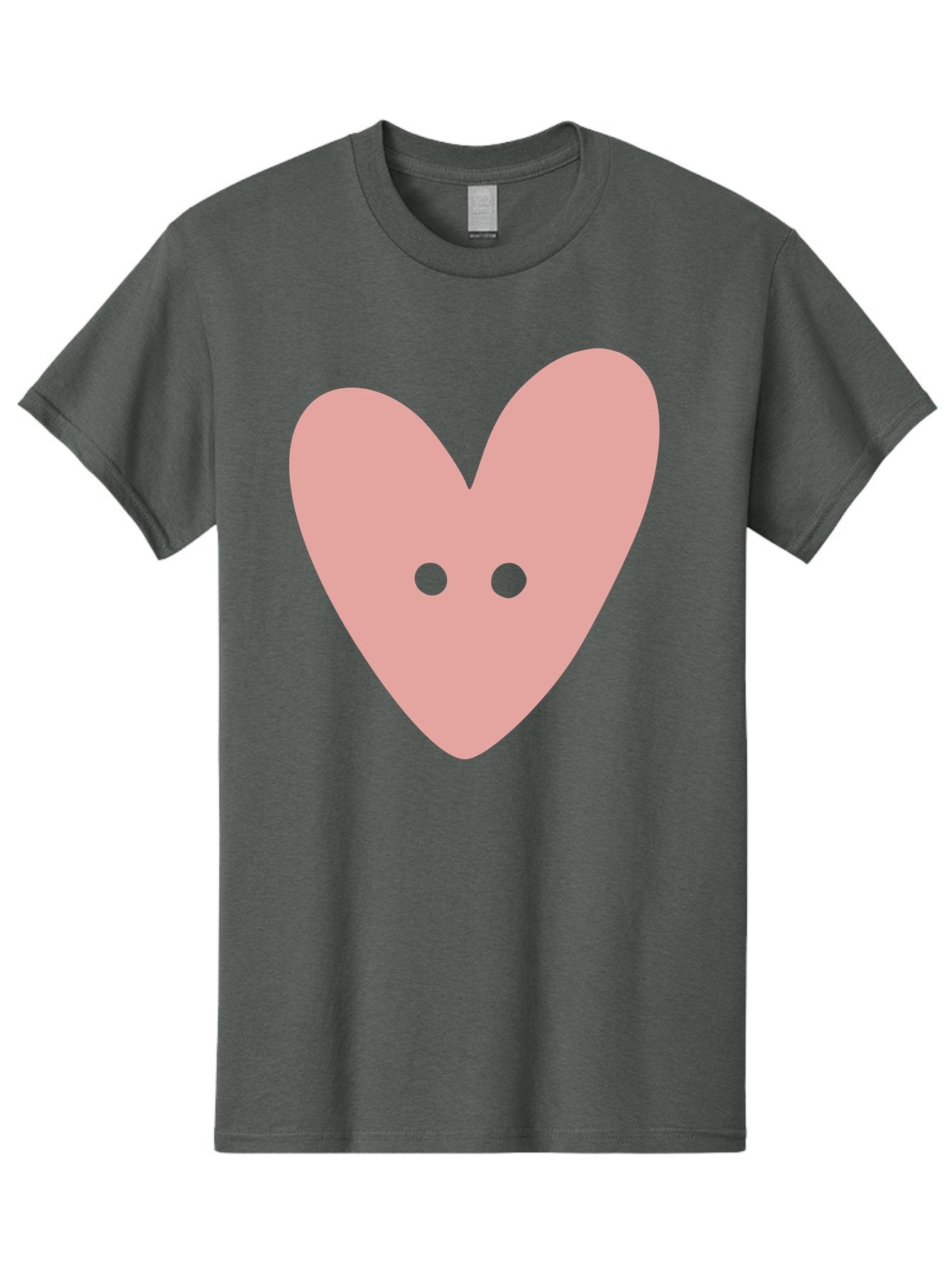 Pink-Heart-Button Men'S Graphic Tee, 100% Cotton, Comfortable Casual Summer Wear, Machine Washable, Heart Symbol, Pink Icon, Love Emblem, Cute Design, Simple Illustration, Minimalist Art Aac075 14