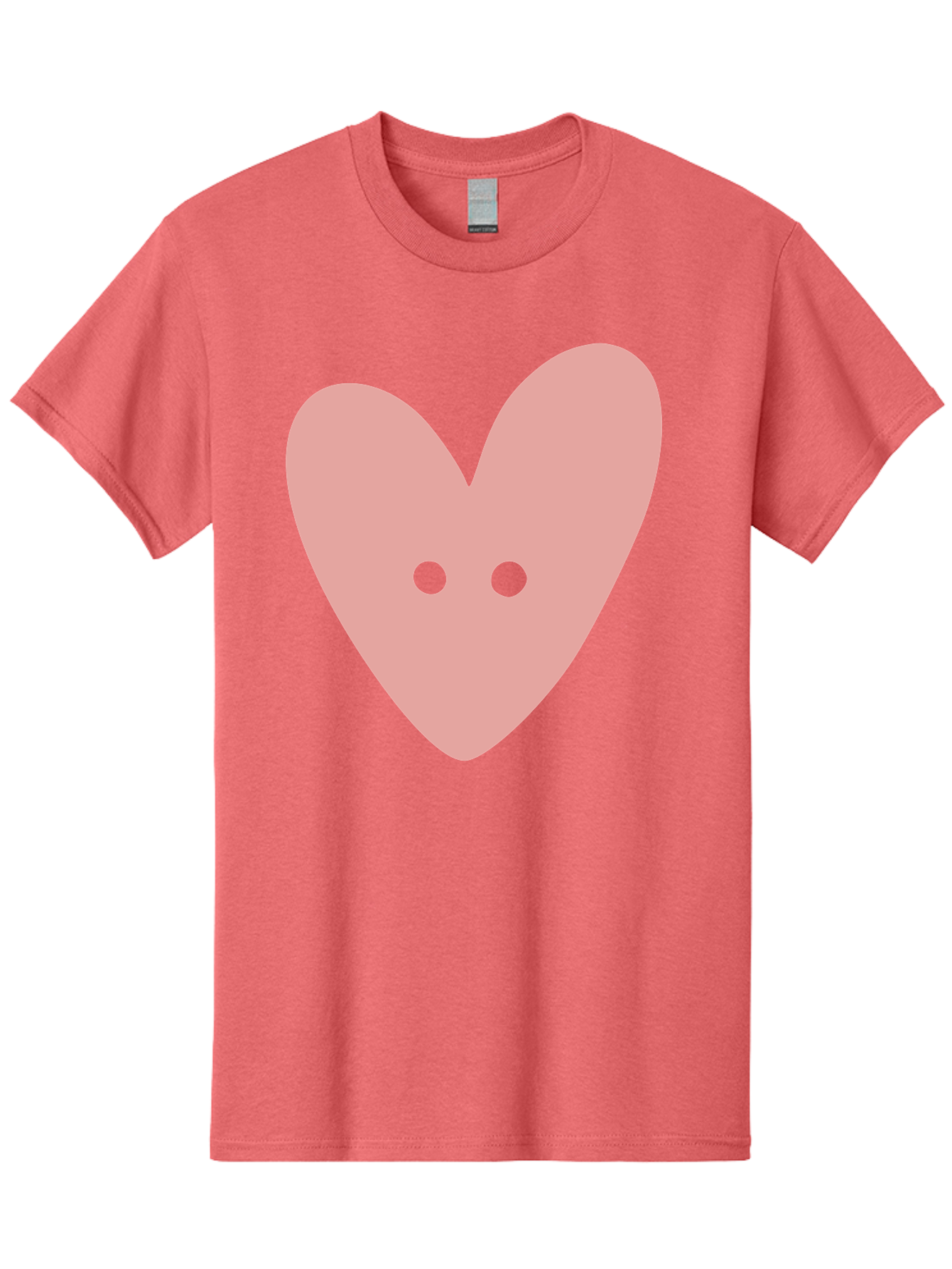 Pink-Heart-Button Men'S Graphic Tee, 100% Cotton, Comfortable Casual Summer Wear, Machine Washable, Heart Symbol, Pink Icon, Love Emblem, Cute Design, Simple Illustration, Minimalist Art Aac075 23