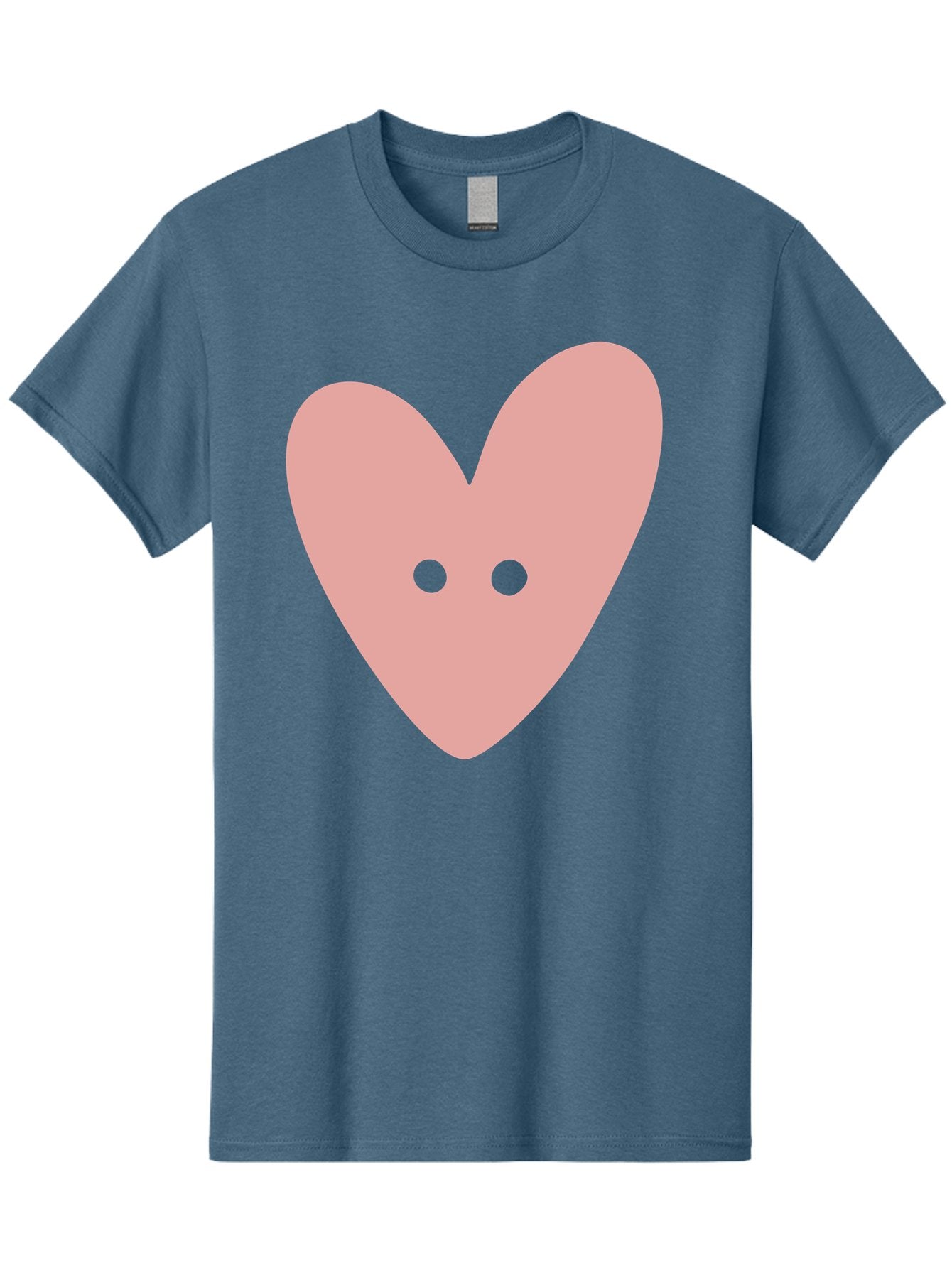 Pink-Heart-Button Men'S Graphic Tee, 100% Cotton, Comfortable Casual Summer Wear, Machine Washable, Heart Symbol, Pink Icon, Love Emblem, Cute Design, Simple Illustration, Minimalist Art Aac075 12