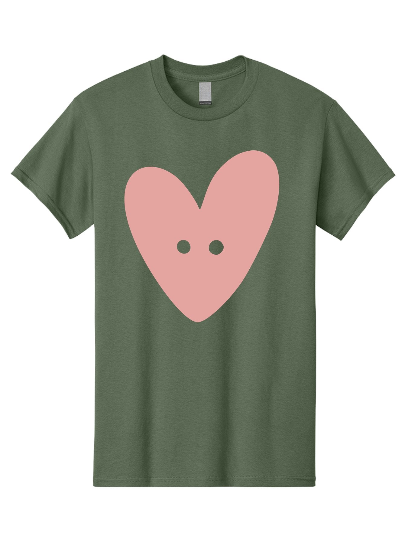 Pink-Heart-Button Men'S Graphic Tee, 100% Cotton, Comfortable Casual Summer Wear, Machine Washable, Heart Symbol, Pink Icon, Love Emblem, Cute Design, Simple Illustration, Minimalist Art Aac075 8