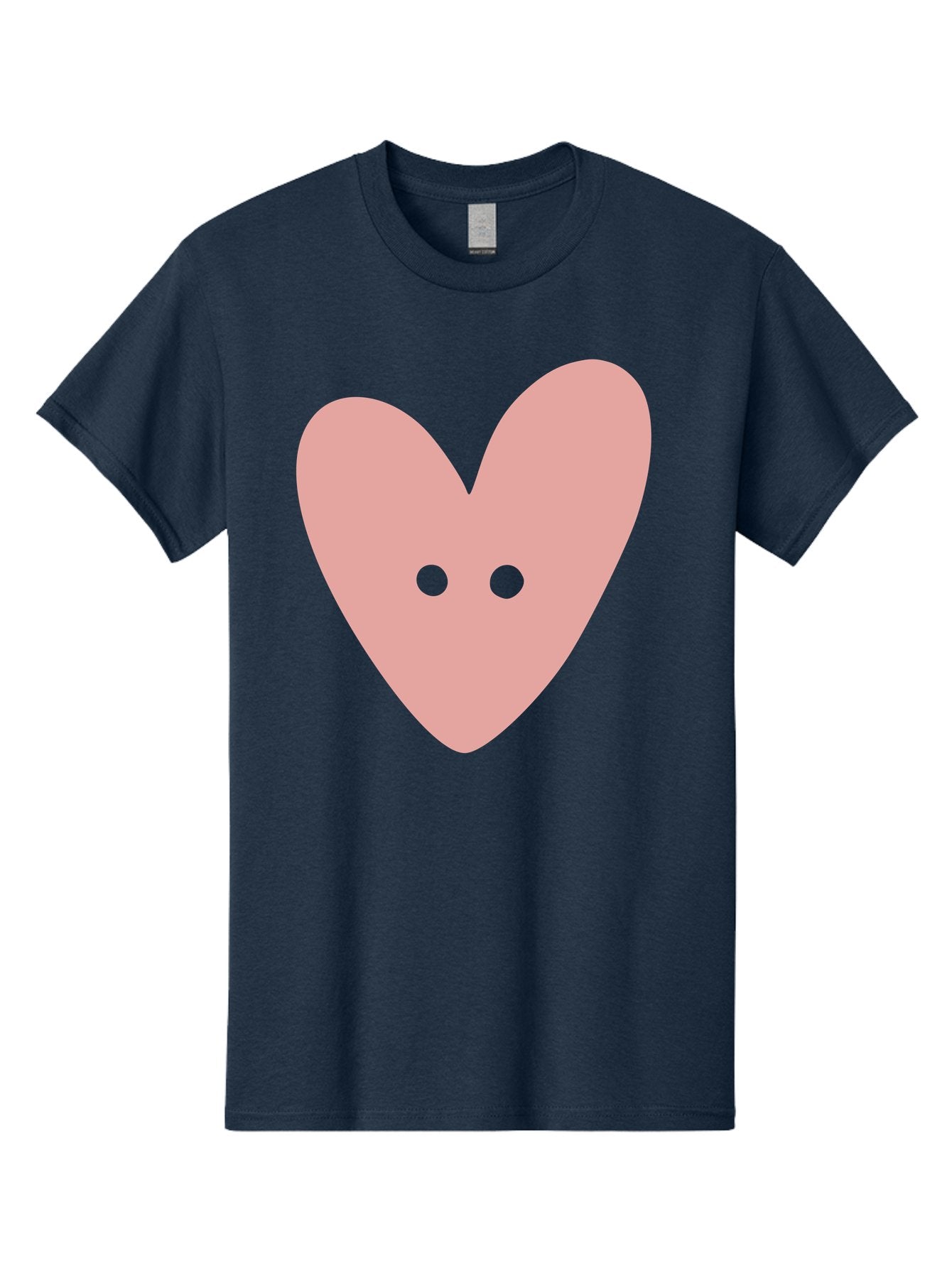 Pink-Heart-Button Men'S Graphic Tee, 100% Cotton, Comfortable Casual Summer Wear, Machine Washable, Heart Symbol, Pink Icon, Love Emblem, Cute Design, Simple Illustration, Minimalist Art Aac075 7