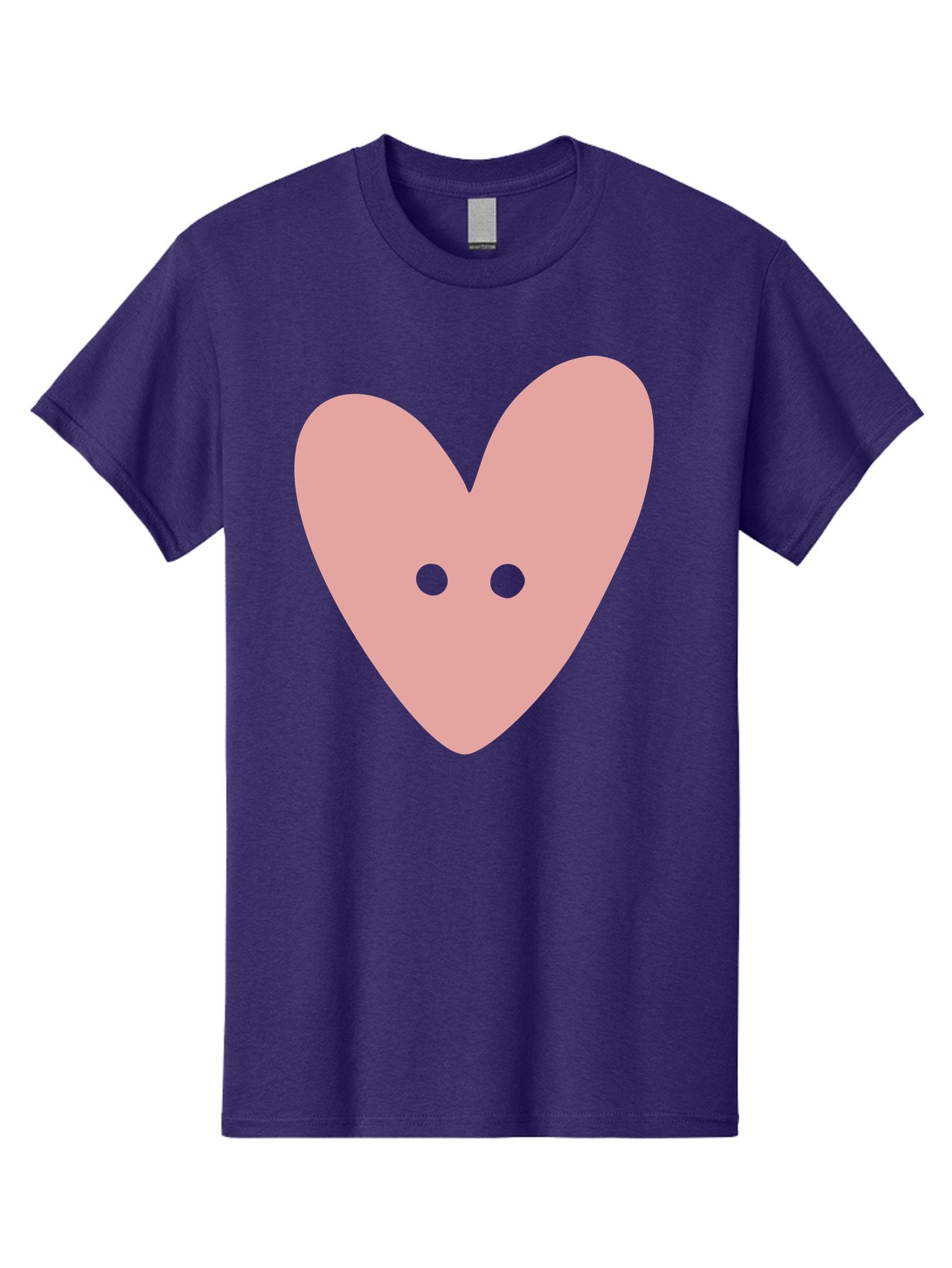 Pink-Heart-Button Men'S Graphic Tee, 100% Cotton, Comfortable Casual Summer Wear, Machine Washable, Heart Symbol, Pink Icon, Love Emblem, Cute Design, Simple Illustration, Minimalist Art Aac075 15
