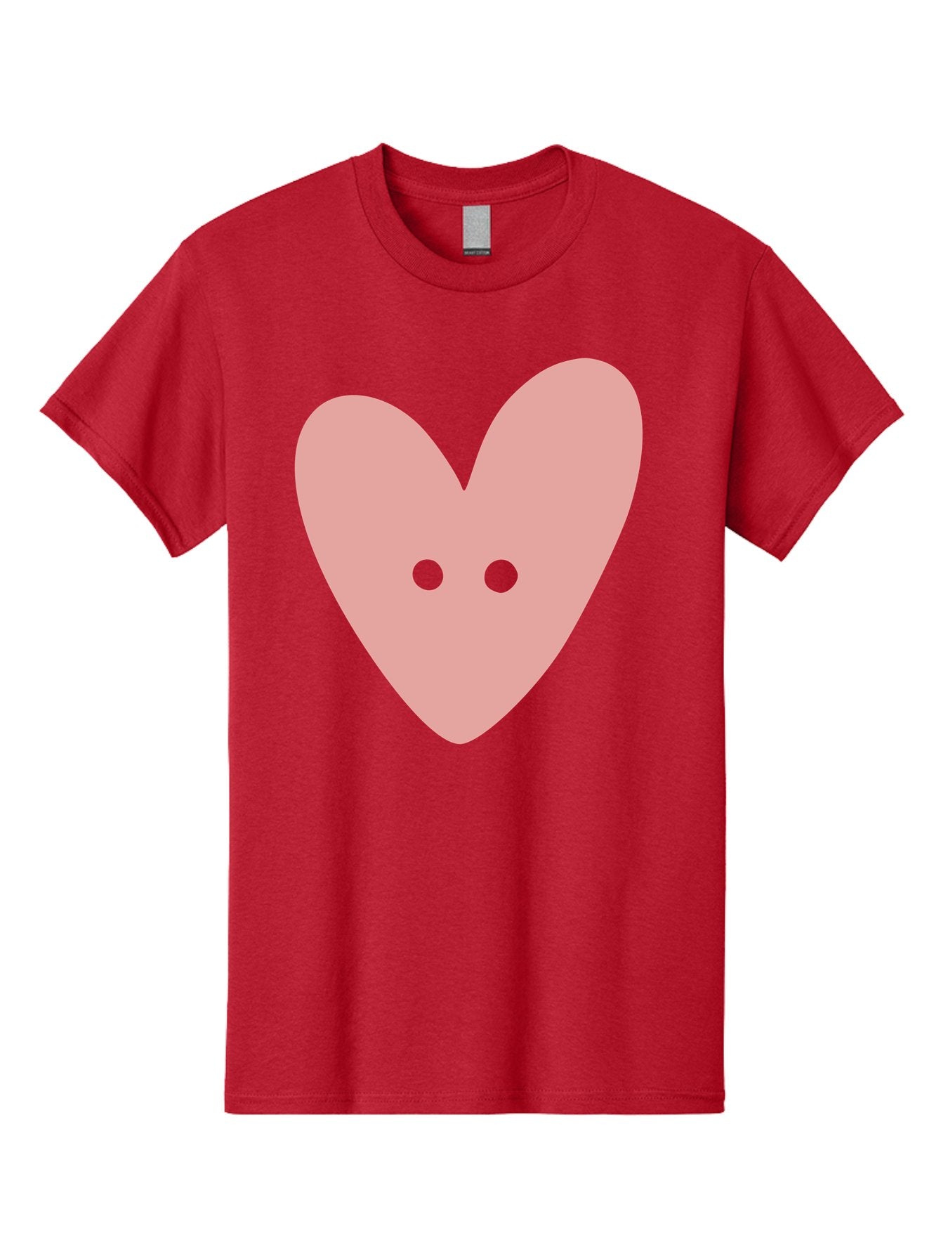 Pink-Heart-Button Men'S Graphic Tee, 100% Cotton, Comfortable Casual Summer Wear, Machine Washable, Heart Symbol, Pink Icon, Love Emblem, Cute Design, Simple Illustration, Minimalist Art Aac075 10