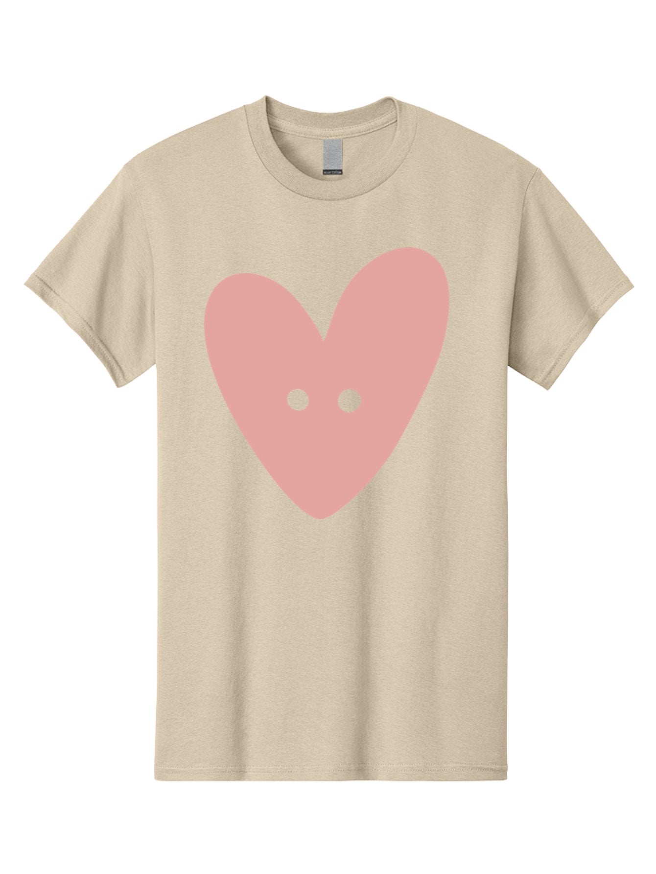 Pink-Heart-Button Men'S Graphic Tee, 100% Cotton, Comfortable Casual Summer Wear, Machine Washable, Heart Symbol, Pink Icon, Love Emblem, Cute Design, Simple Illustration, Minimalist Art Aac075 13