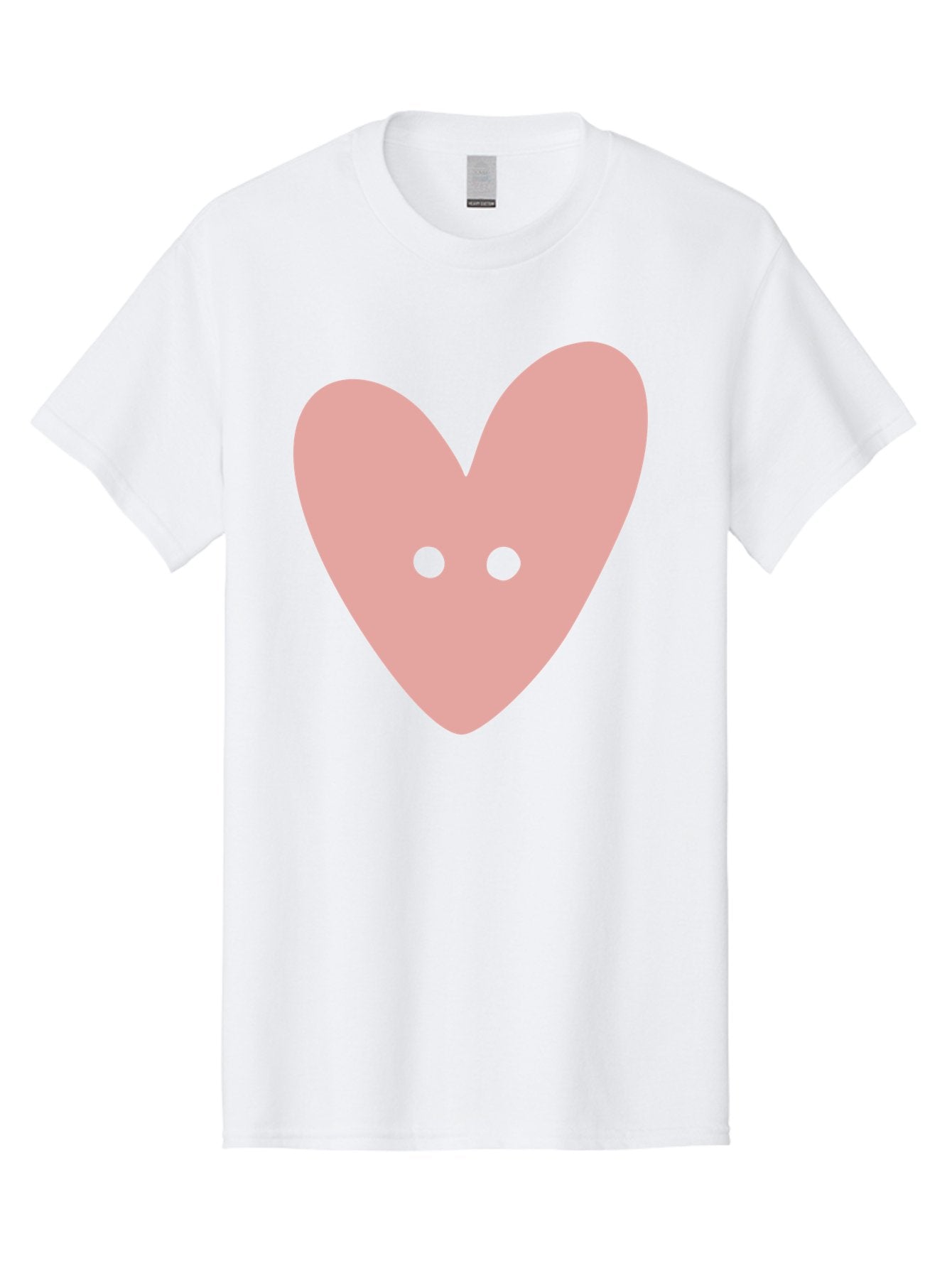 Pink-Heart-Button Men'S Graphic Tee, 100% Cotton, Comfortable Casual Summer Wear, Machine Washable, Heart Symbol, Pink Icon, Love Emblem, Cute Design, Simple Illustration, Minimalist Art Aac075 3