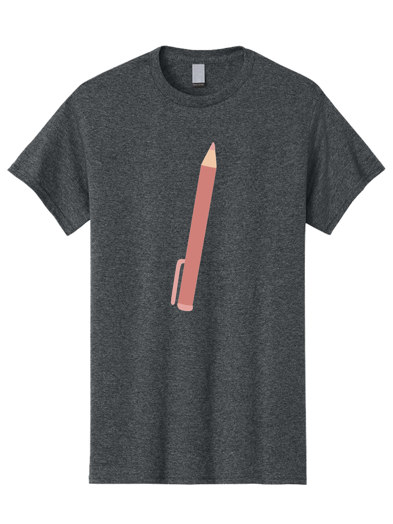Pink-Pencil Men'S Graphic Tee, 100% Cotton, Comfortable Casual Summer Wear, Machine Washable, Pink Pen, Drawing Tool, Writing Instrument, Office Supplies, Stationery, Creative Writing, Artwork, Graphic Design Aac078 21