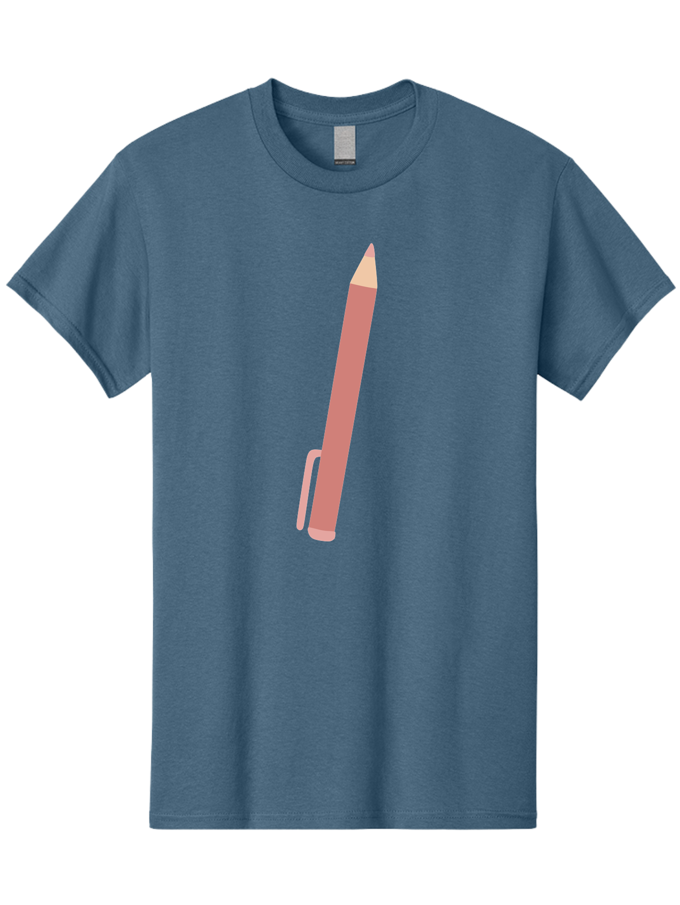 Pink-Pencil Men'S Graphic Tee, 100% Cotton, Comfortable Casual Summer Wear, Machine Washable, Pink Pen, Drawing Tool, Writing Instrument, Office Supplies, Stationery, Creative Writing, Artwork, Graphic Design Aac078 25