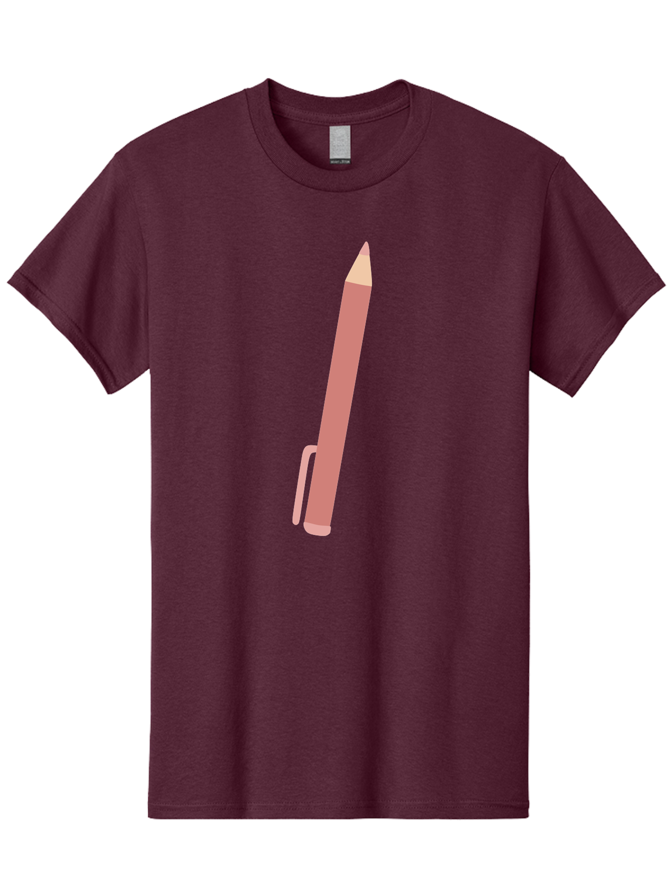 Pink-Pencil Men'S Graphic Tee, 100% Cotton, Comfortable Casual Summer Wear, Machine Washable, Pink Pen, Drawing Tool, Writing Instrument, Office Supplies, Stationery, Creative Writing, Artwork, Graphic Design Aac078 11