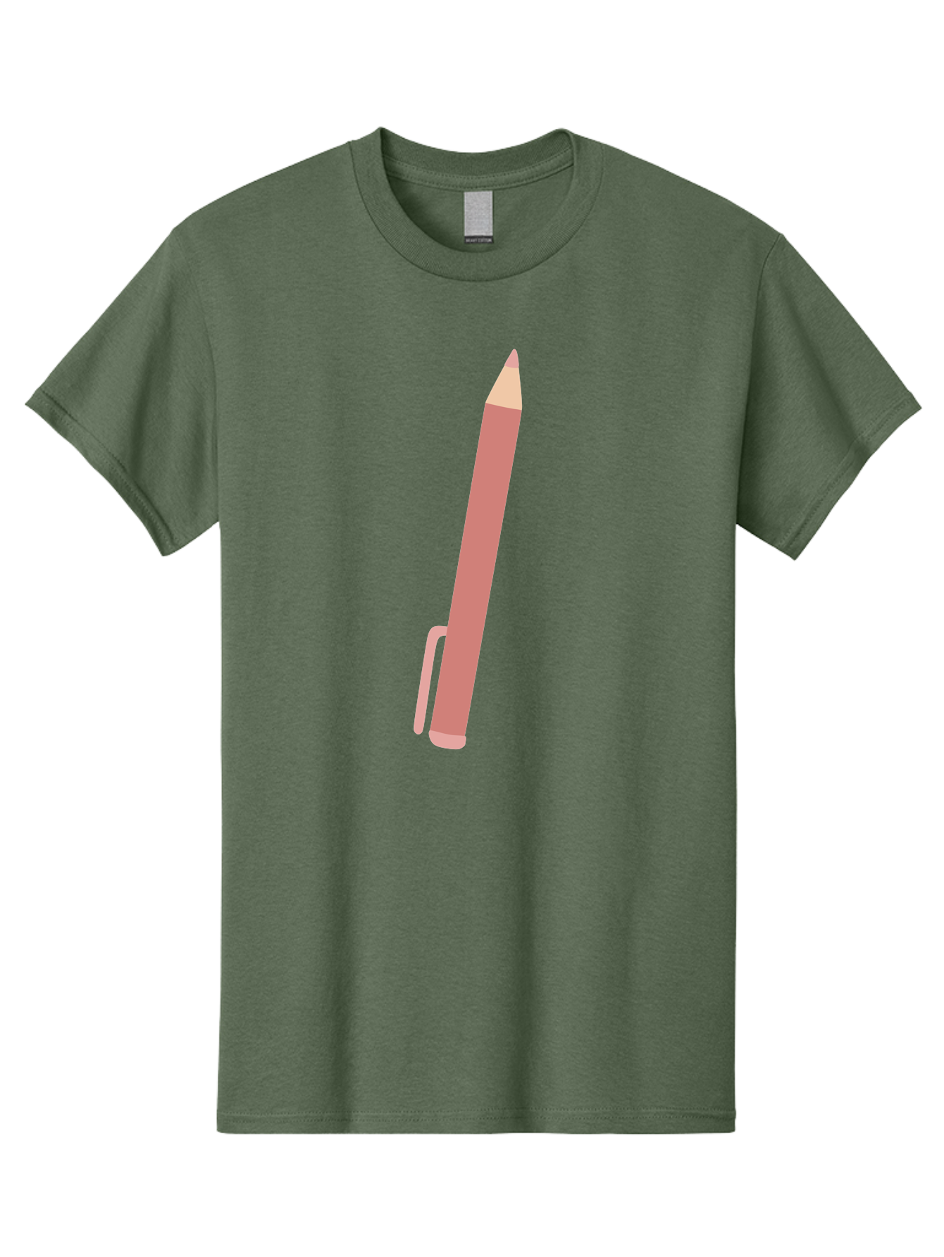 Pink-Pencil Men'S Graphic Tee, 100% Cotton, Comfortable Casual Summer Wear, Machine Washable, Pink Pen, Drawing Tool, Writing Instrument, Office Supplies, Stationery, Creative Writing, Artwork, Graphic Design Aac078 29