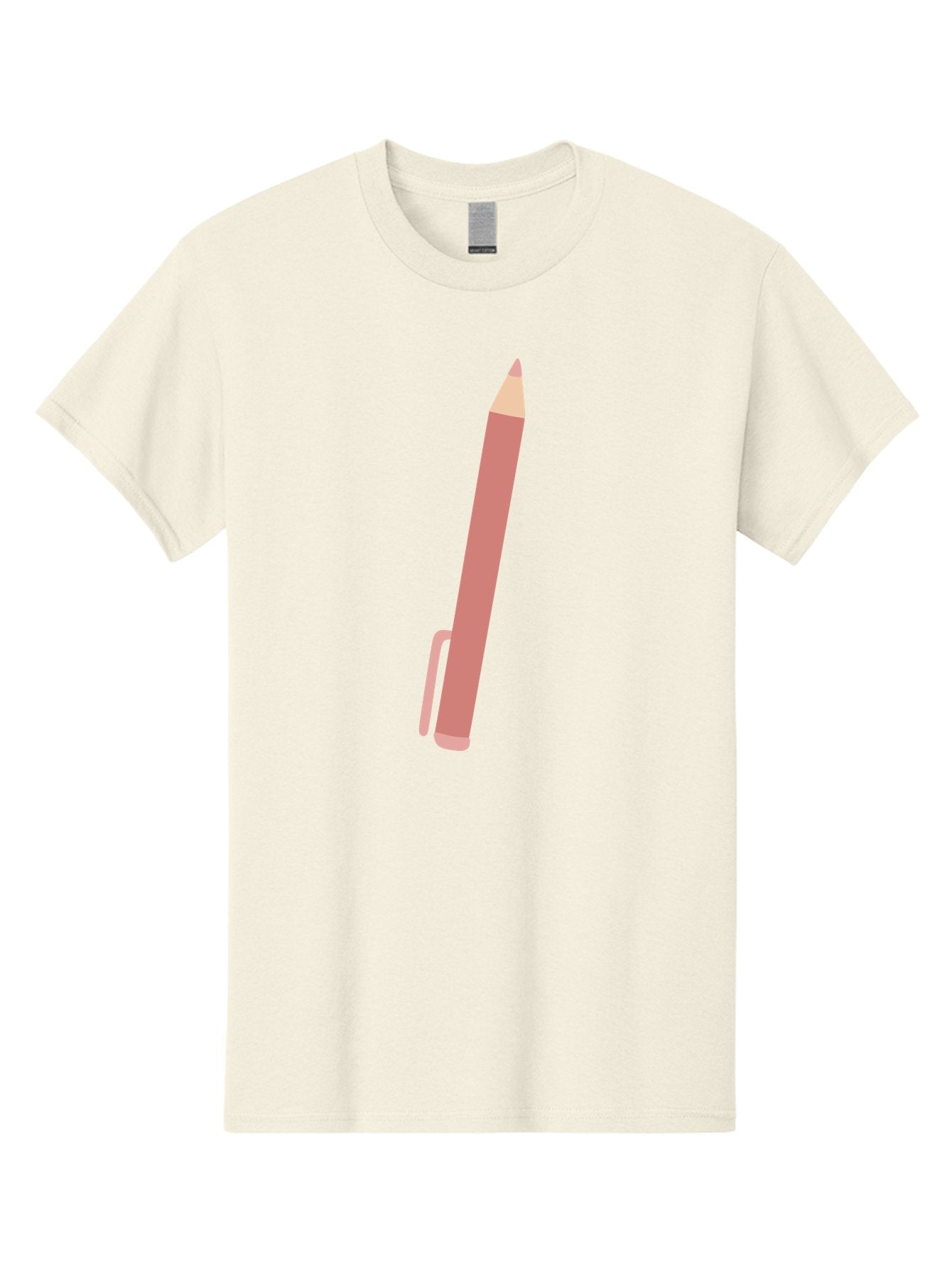 Pink-Pencil Men'S Graphic Tee, 100% Cotton, Comfortable Casual Summer Wear, Machine Washable, Pink Pen, Drawing Tool, Writing Instrument, Office Supplies, Stationery, Creative Writing, Artwork, Graphic Design Aac078 6