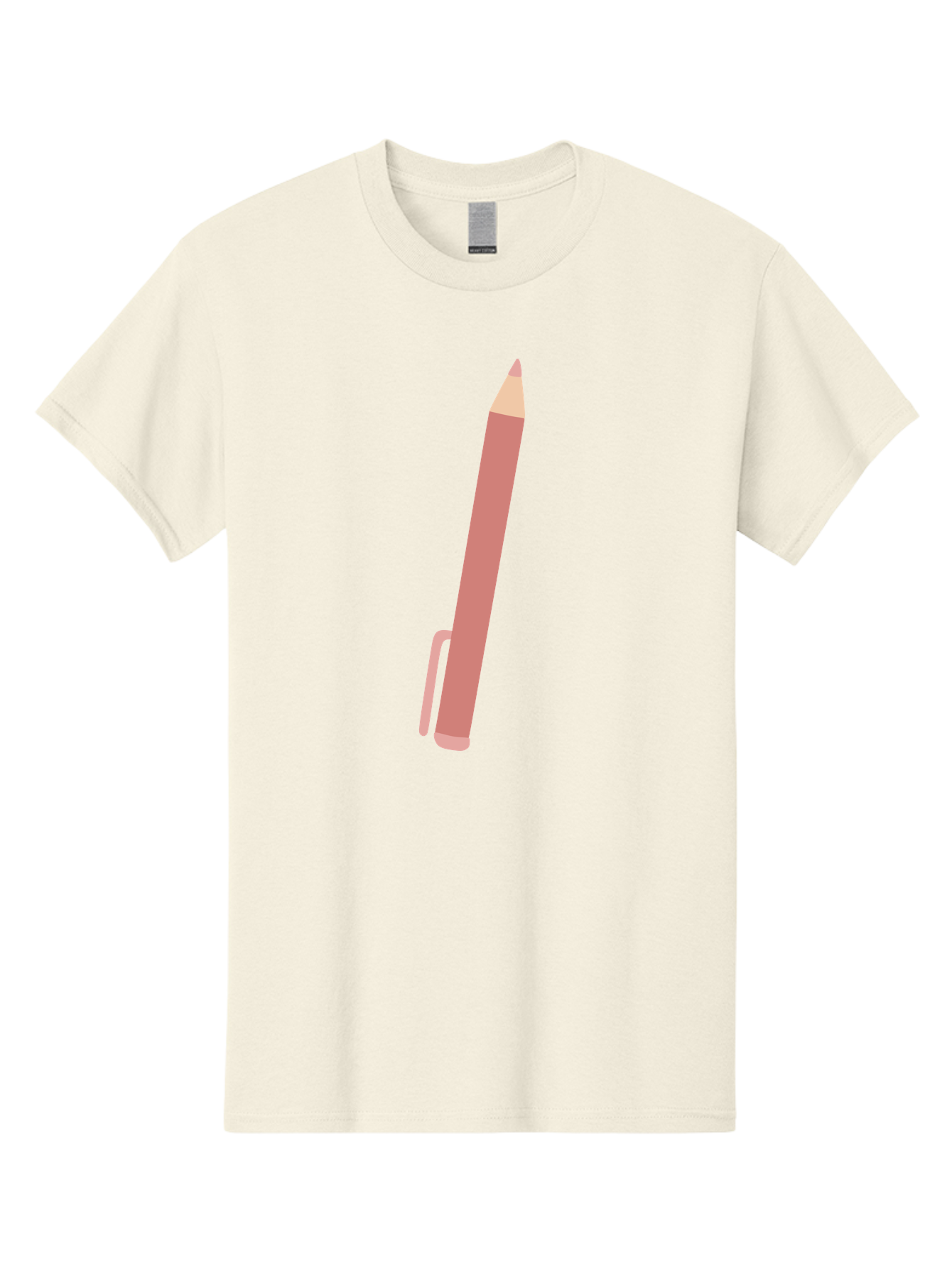 Pink-Pencil Men'S Graphic Tee, 100% Cotton, Comfortable Casual Summer Wear, Machine Washable, Pink Pen, Drawing Tool, Writing Instrument, Office Supplies, Stationery, Creative Writing, Artwork, Graphic Design Aac078 13