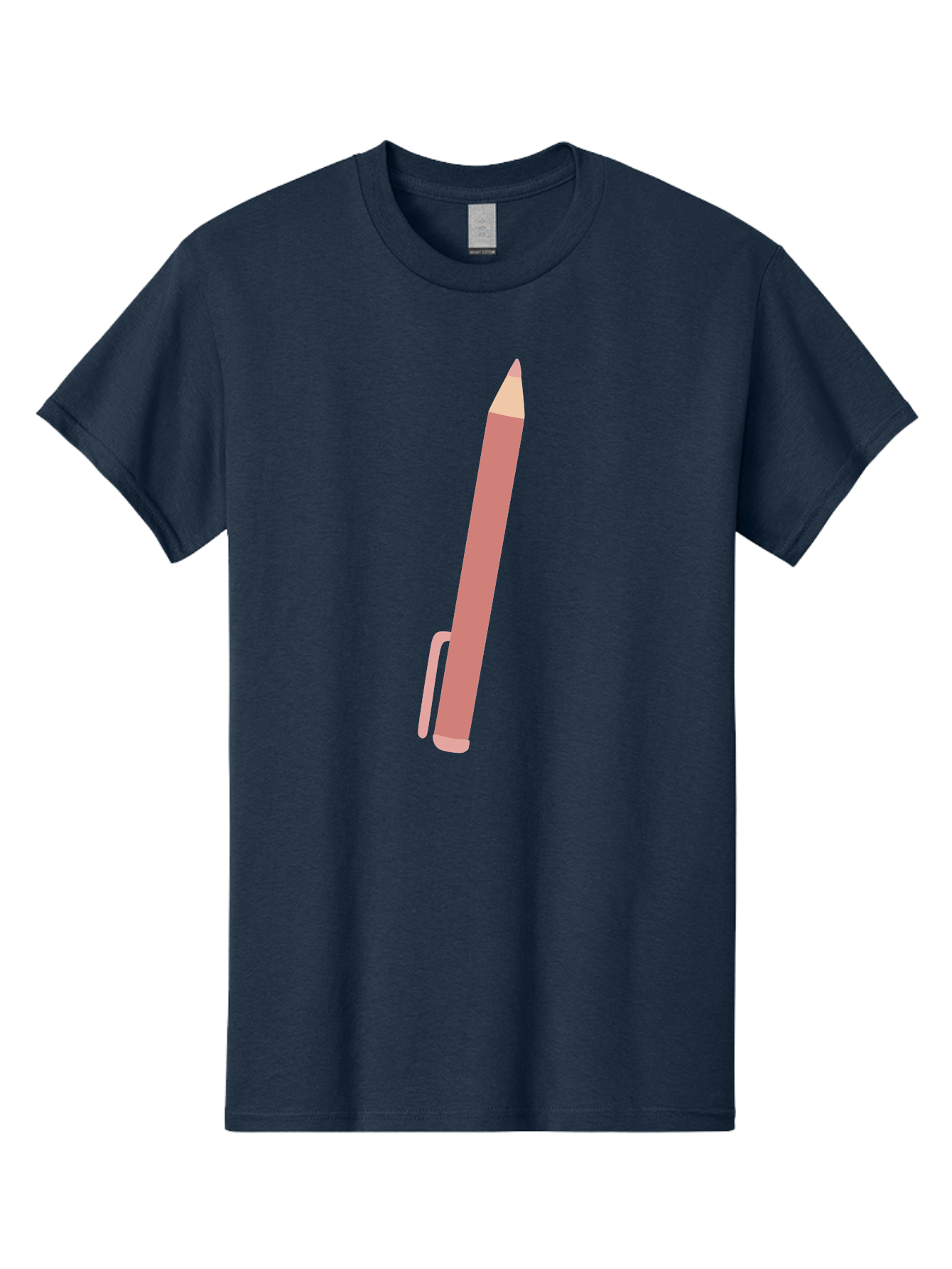 Pink-Pencil Men'S Graphic Tee, 100% Cotton, Comfortable Casual Summer Wear, Machine Washable, Pink Pen, Drawing Tool, Writing Instrument, Office Supplies, Stationery, Creative Writing, Artwork, Graphic Design Aac078 9