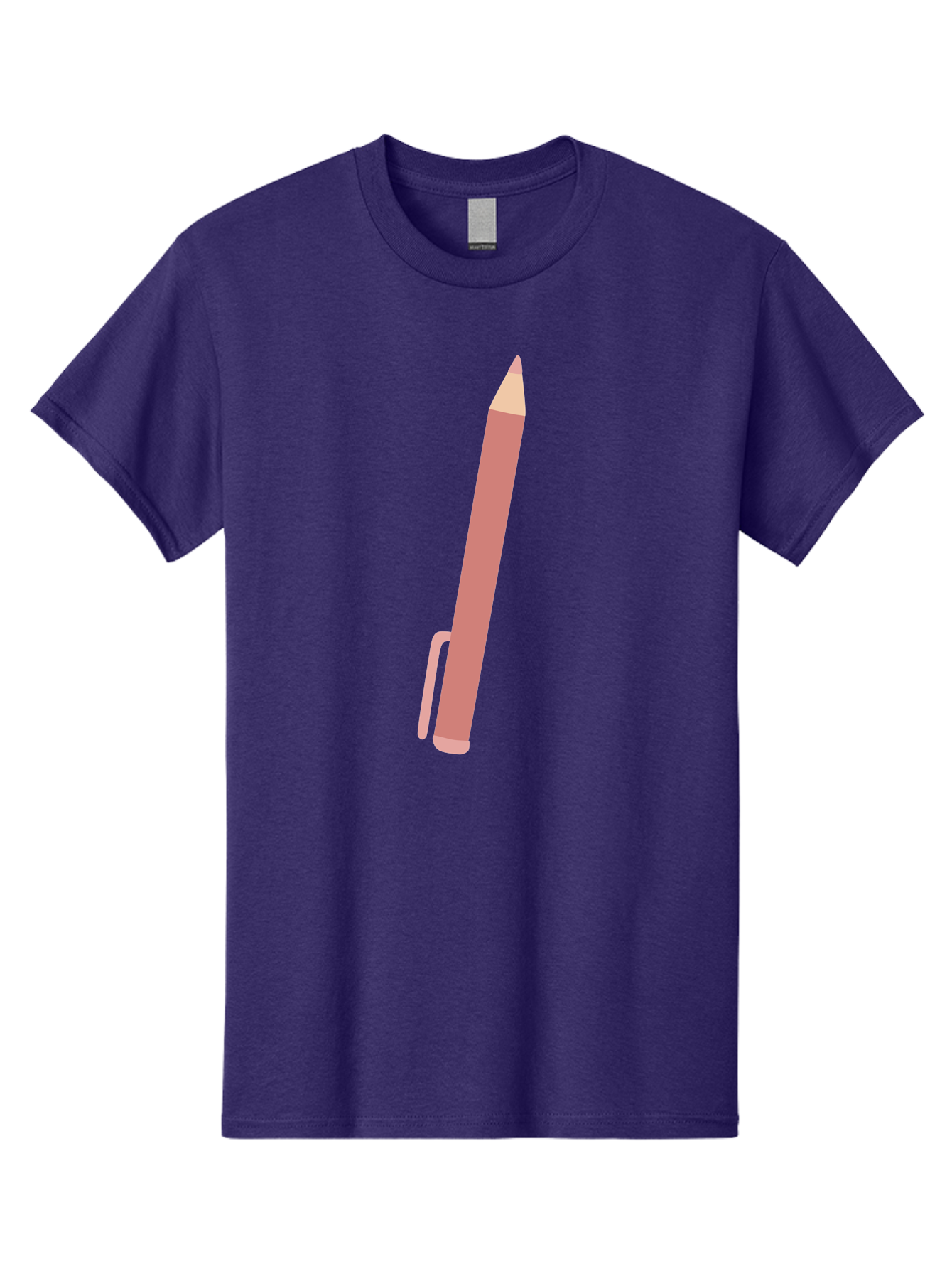 Pink-Pencil Men'S Graphic Tee, 100% Cotton, Comfortable Casual Summer Wear, Machine Washable, Pink Pen, Drawing Tool, Writing Instrument, Office Supplies, Stationery, Creative Writing, Artwork, Graphic Design Aac078 5
