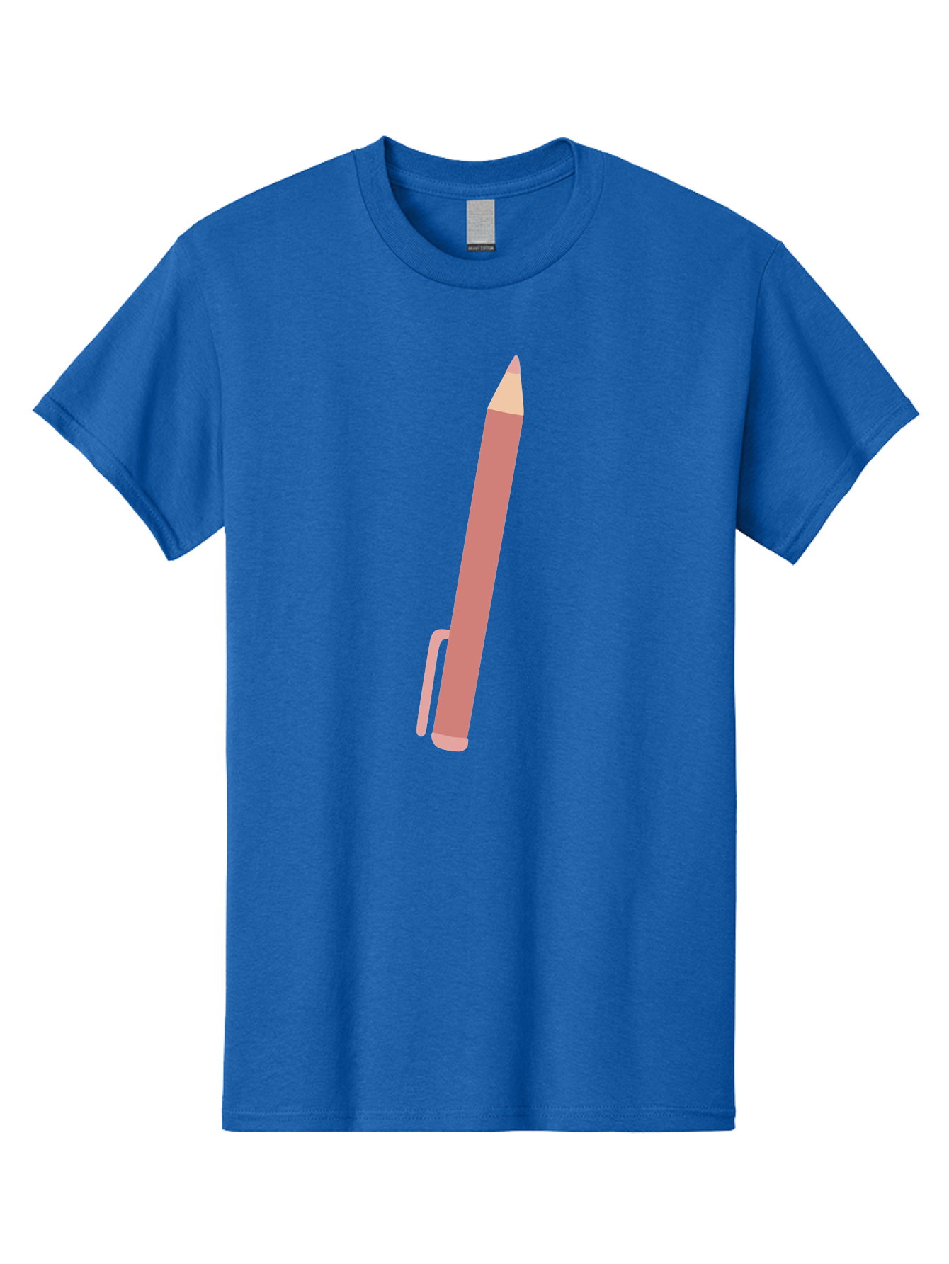 Pink-Pencil Men'S Graphic Tee, 100% Cotton, Comfortable Casual Summer Wear, Machine Washable, Pink Pen, Drawing Tool, Writing Instrument, Office Supplies, Stationery, Creative Writing, Artwork, Graphic Design Aac078 23