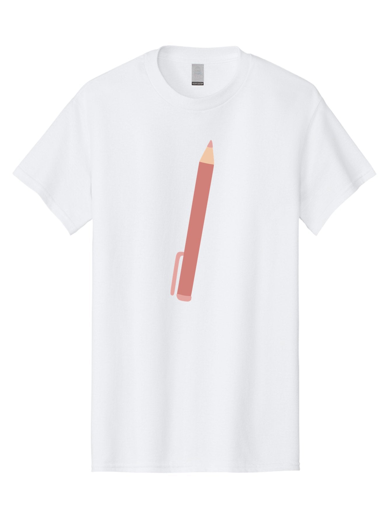 Pink-Pencil Men'S Graphic Tee, 100% Cotton, Comfortable Casual Summer Wear, Machine Washable, Pink Pen, Drawing Tool, Writing Instrument, Office Supplies, Stationery, Creative Writing, Artwork, Graphic Design Aac078 14