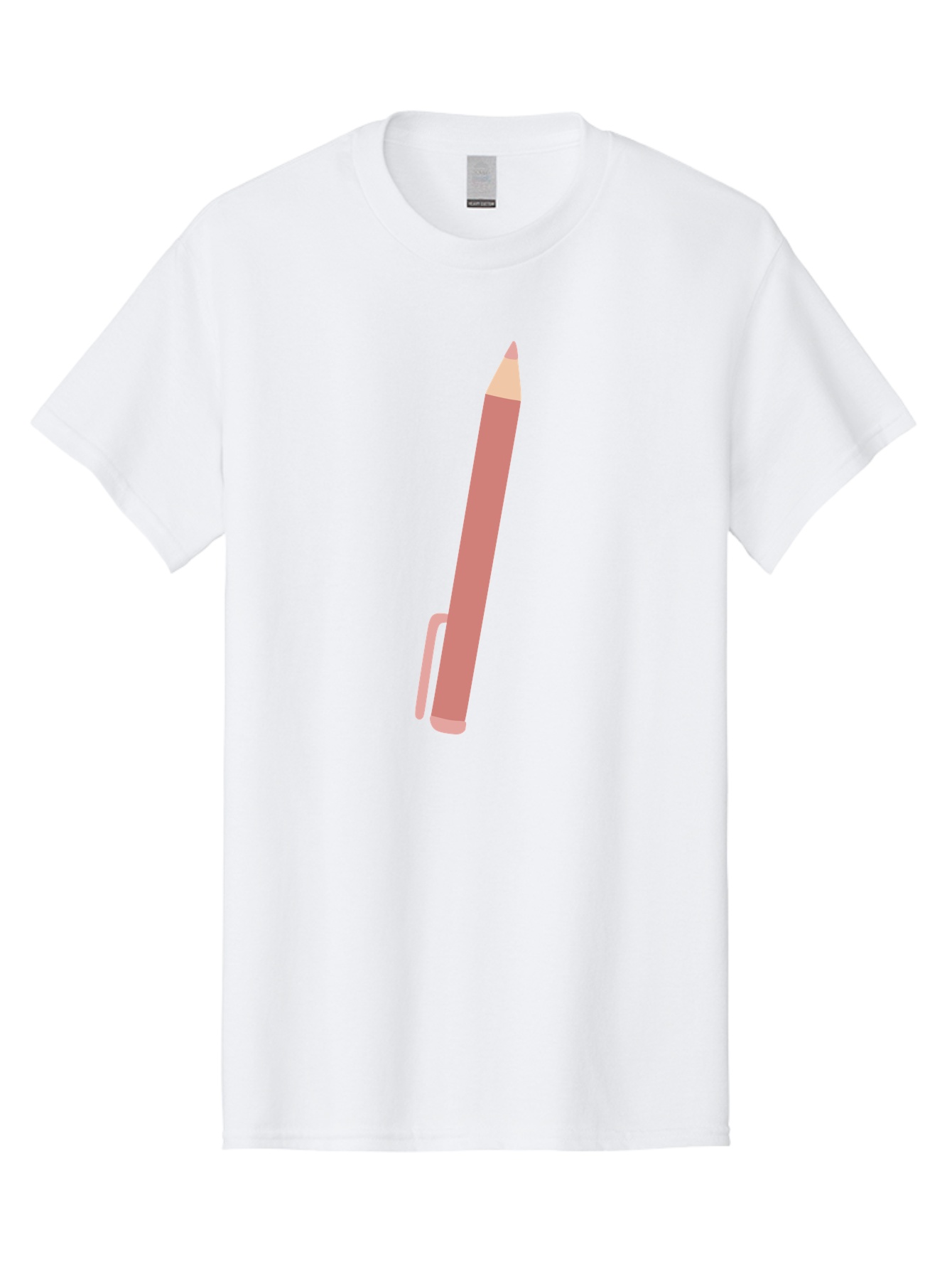 Pink-Pencil Men'S Graphic Tee, 100% Cotton, Comfortable Casual Summer Wear, Machine Washable, Pink Pen, Drawing Tool, Writing Instrument, Office Supplies, Stationery, Creative Writing, Artwork, Graphic Design Aac078 3