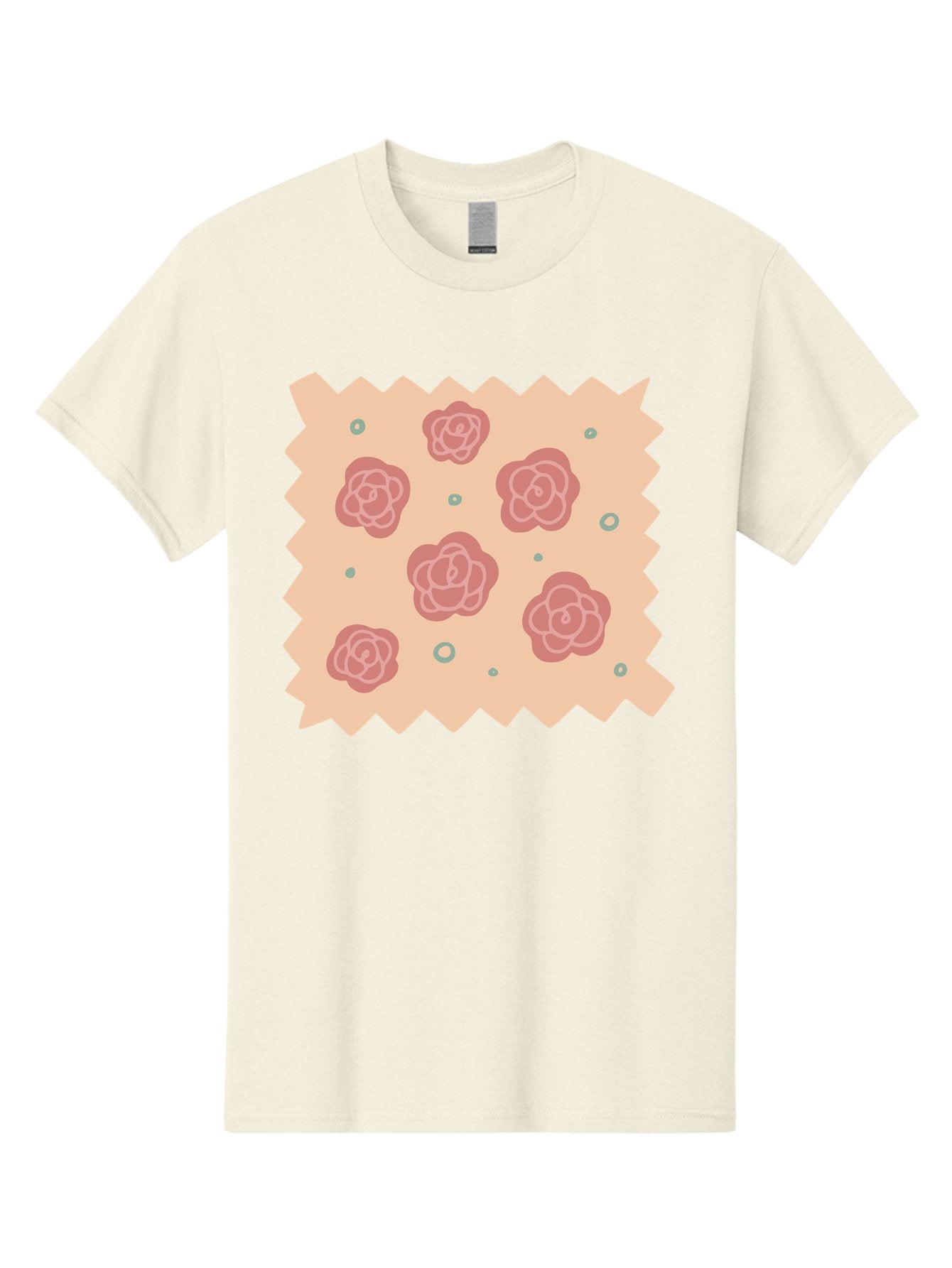 Pink-Roses Men'S Graphic Tee, 100% Cotton, Comfortable Casual Summer Wear, Machine Washable, Pink Roses, White Outlines, Floral Pattern, Decorative Design, Abstract Flowers, Elegant Graphics, Minimalist Art Aac079 4