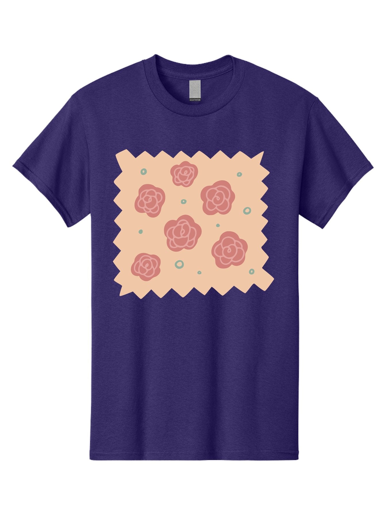 Pink-Roses Men'S Graphic Tee, 100% Cotton, Comfortable Casual Summer Wear, Machine Washable, Pink Roses, White Outlines, Floral Pattern, Decorative Design, Abstract Flowers, Elegant Graphics, Minimalist Art Aac079 13