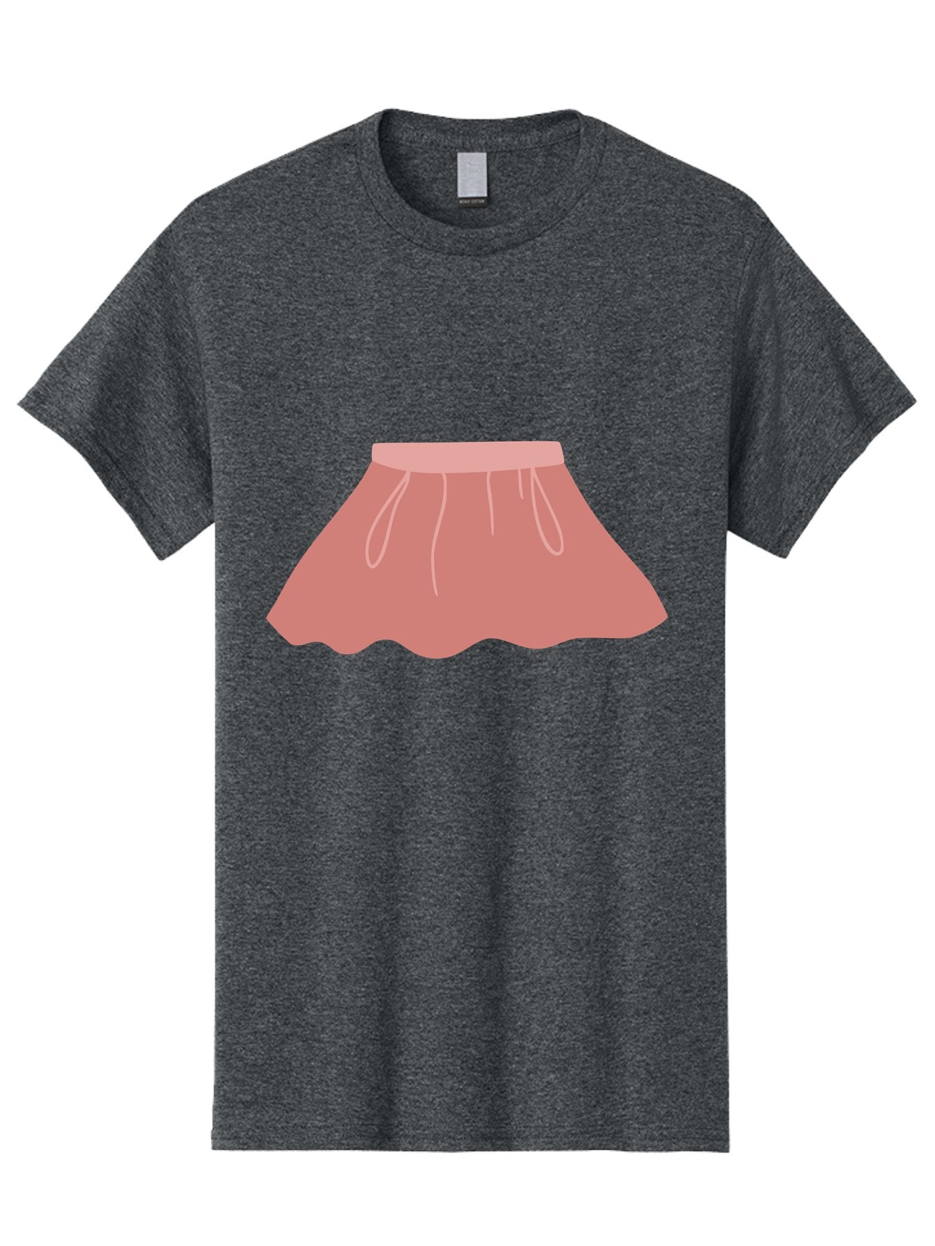 Pink-Skirt Men'S Graphic Tee, 100% Cotton, Comfortable Casual Summer Wear, Machine Washable, Pink Skirt, Women'S Fashion, Clothing Illustration, Simple Design, Pastel Colors, Minimalist Style, Fashion Graphics, Women'S Clothing Aac080