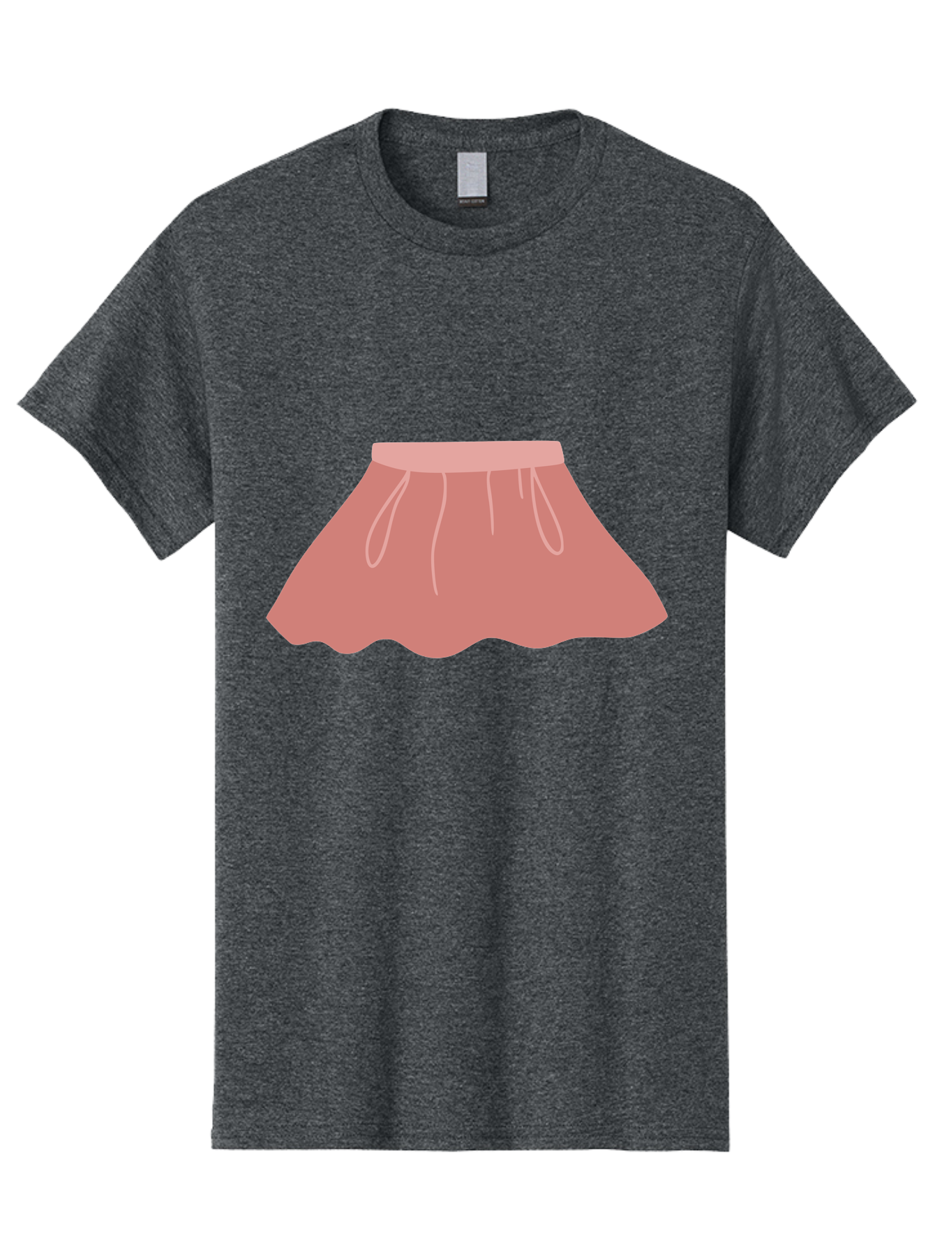 Pink-Skirt Men'S Graphic Tee, 100% Cotton, Comfortable Casual Summer Wear, Machine Washable, Pink Skirt, Women'S Fashion, Clothing Illustration, Simple Design, Pastel Colors, Minimalist Style, Fashion Graphics, Women'S Clothing Aac080 21