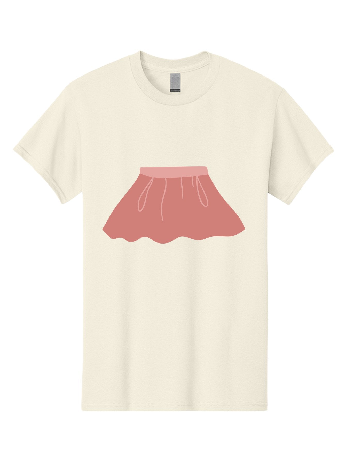 Pink-Skirt Men'S Graphic Tee, 100% Cotton, Comfortable Casual Summer Wear, Machine Washable, Pink Skirt, Women'S Fashion, Clothing Illustration, Simple Design, Pastel Colors, Minimalist Style, Fashion Graphics, Women'S Clothing Aac080 3