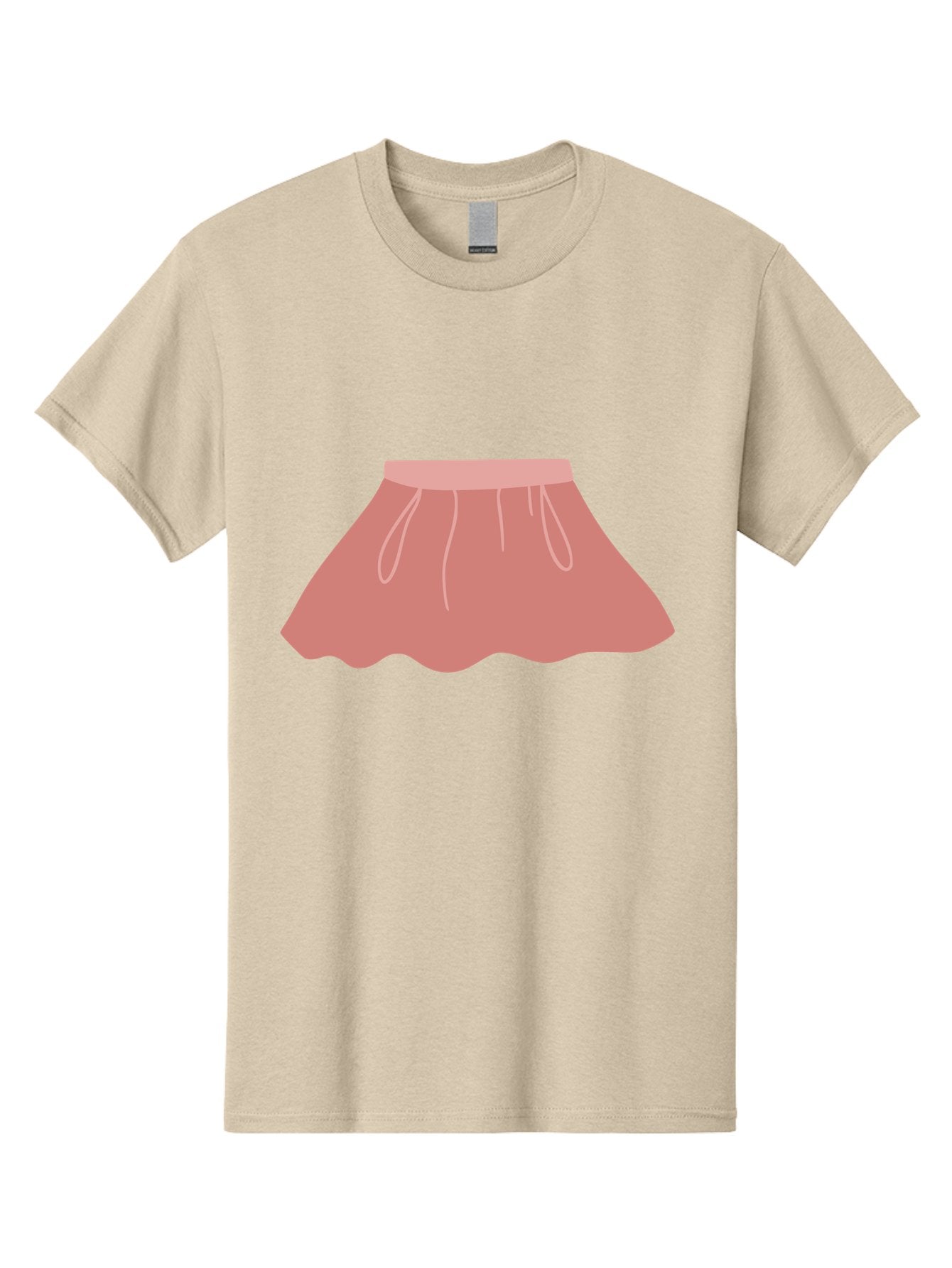 Pink-Skirt Men'S Graphic Tee, 100% Cotton, Comfortable Casual Summer Wear, Machine Washable, Pink Skirt, Women'S Fashion, Clothing Illustration, Simple Design, Pastel Colors, Minimalist Style, Fashion Graphics, Women'S Clothing Aac080 13