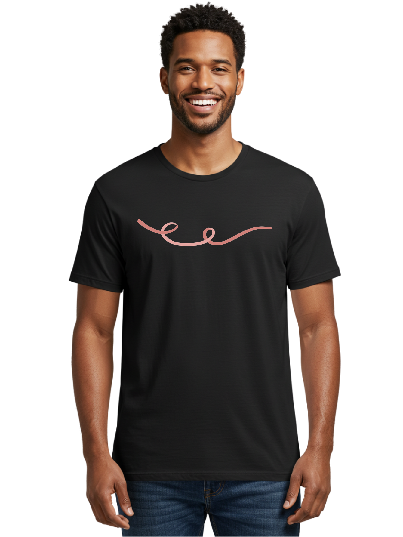 Pink-Swirl-Line Men'S Graphic Tee, 100% Cotton, Comfortable Casual Summer Wear, Machine Washable, Pink Scribble, Swirling Lines, Abstract Art, Minimalist Design, Simple Shapes, Artistic Expression, Creative Element, Modern Graphic Aac082 22
