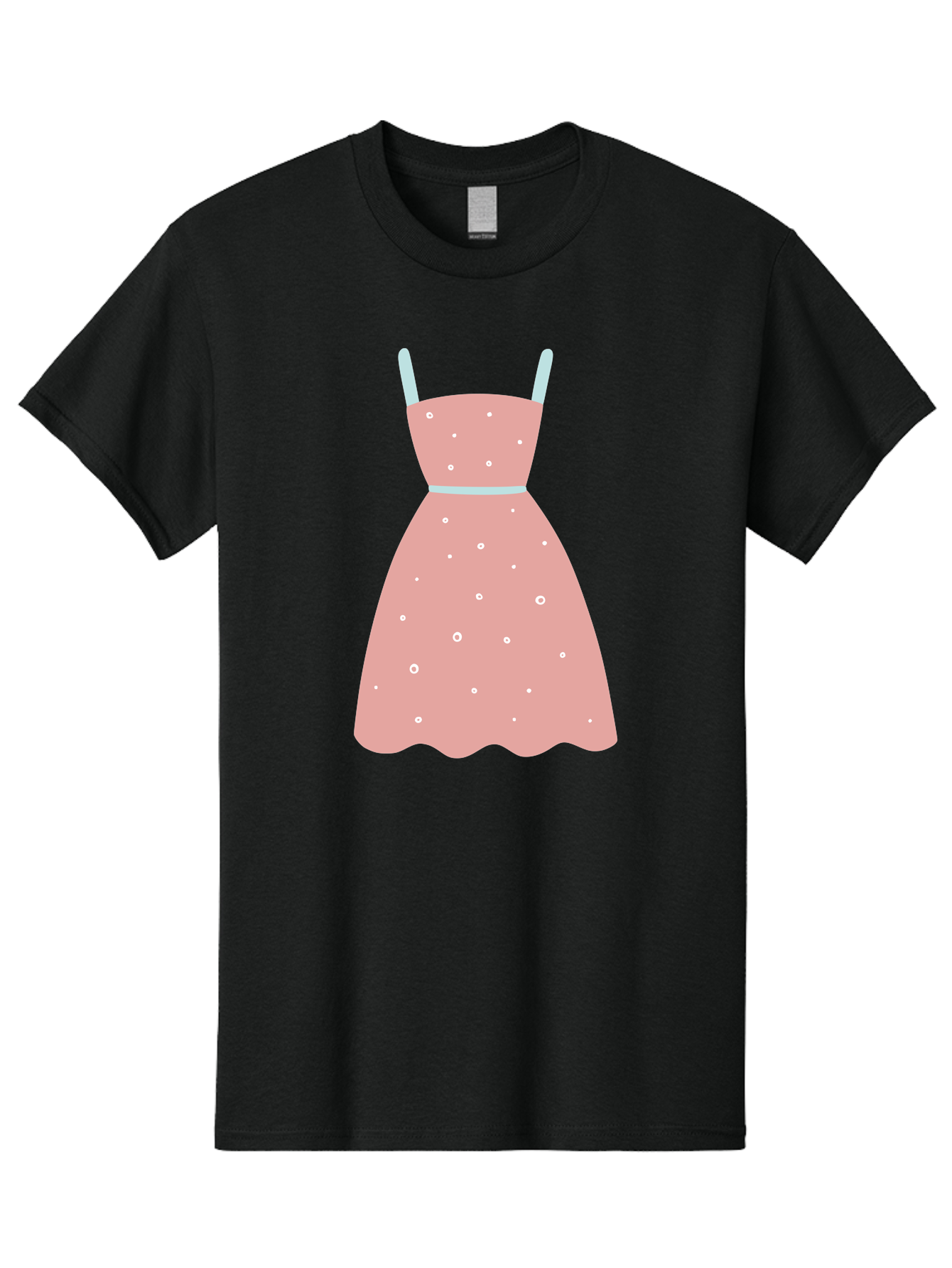 Polka-Dot-Dress Men'S Graphic Tee, 100% Cotton, Comfortable Casual Summer Wear, Machine Washable, Pink Dress, Polka Dot Pattern, Feminine Fashion, Elegant Design, White Accents, Stylish Clothing, Retro Style, Women'S Wear, Polka Dot Dress Aac085 23