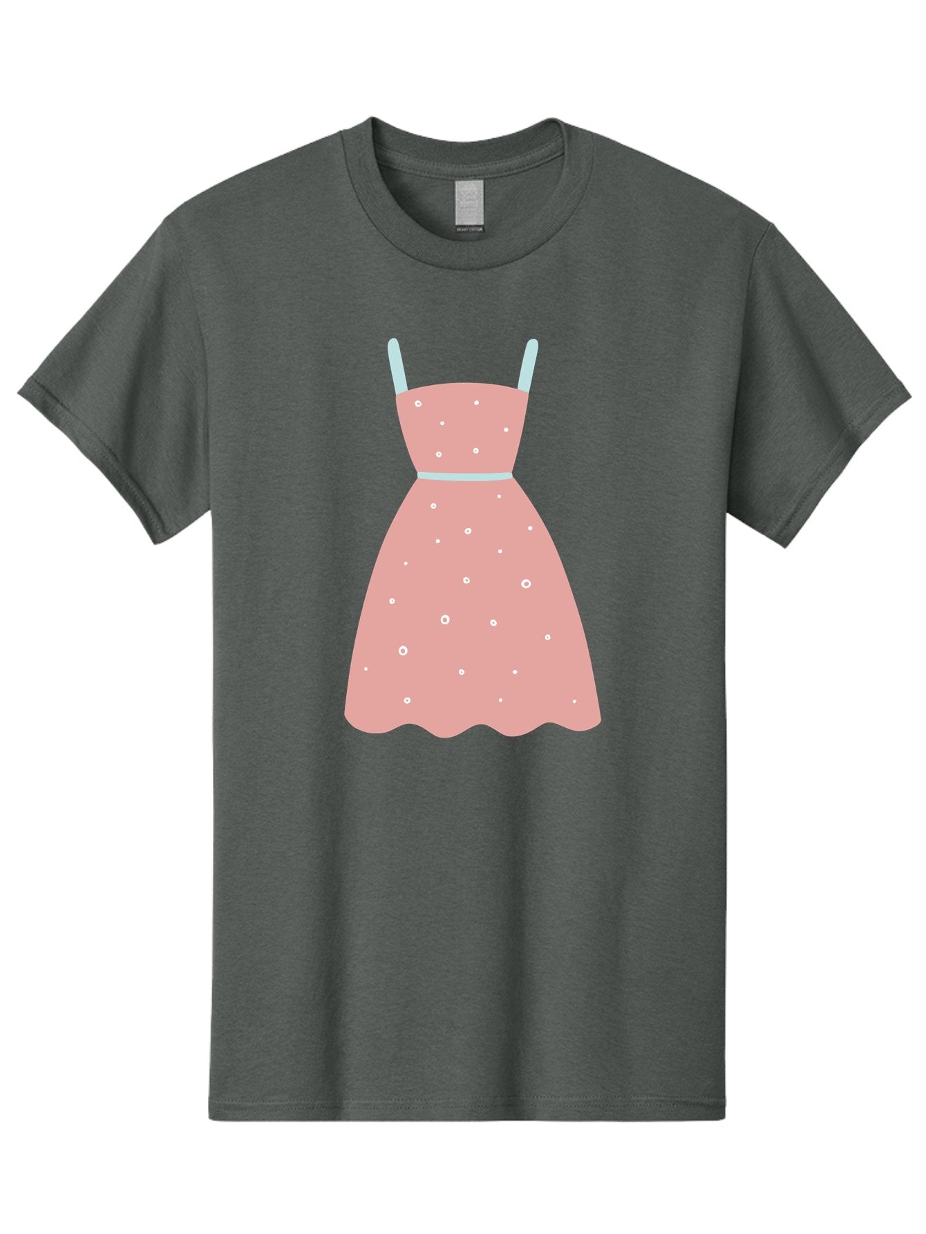 Polka-Dot-Dress Men'S Graphic Tee, 100% Cotton, Comfortable Casual Summer Wear, Machine Washable, Pink Dress, Polka Dot Pattern, Feminine Fashion, Elegant Design, White Accents, Stylish Clothing, Retro Style, Women'S Wear, Polka Dot Dress Aac085 13