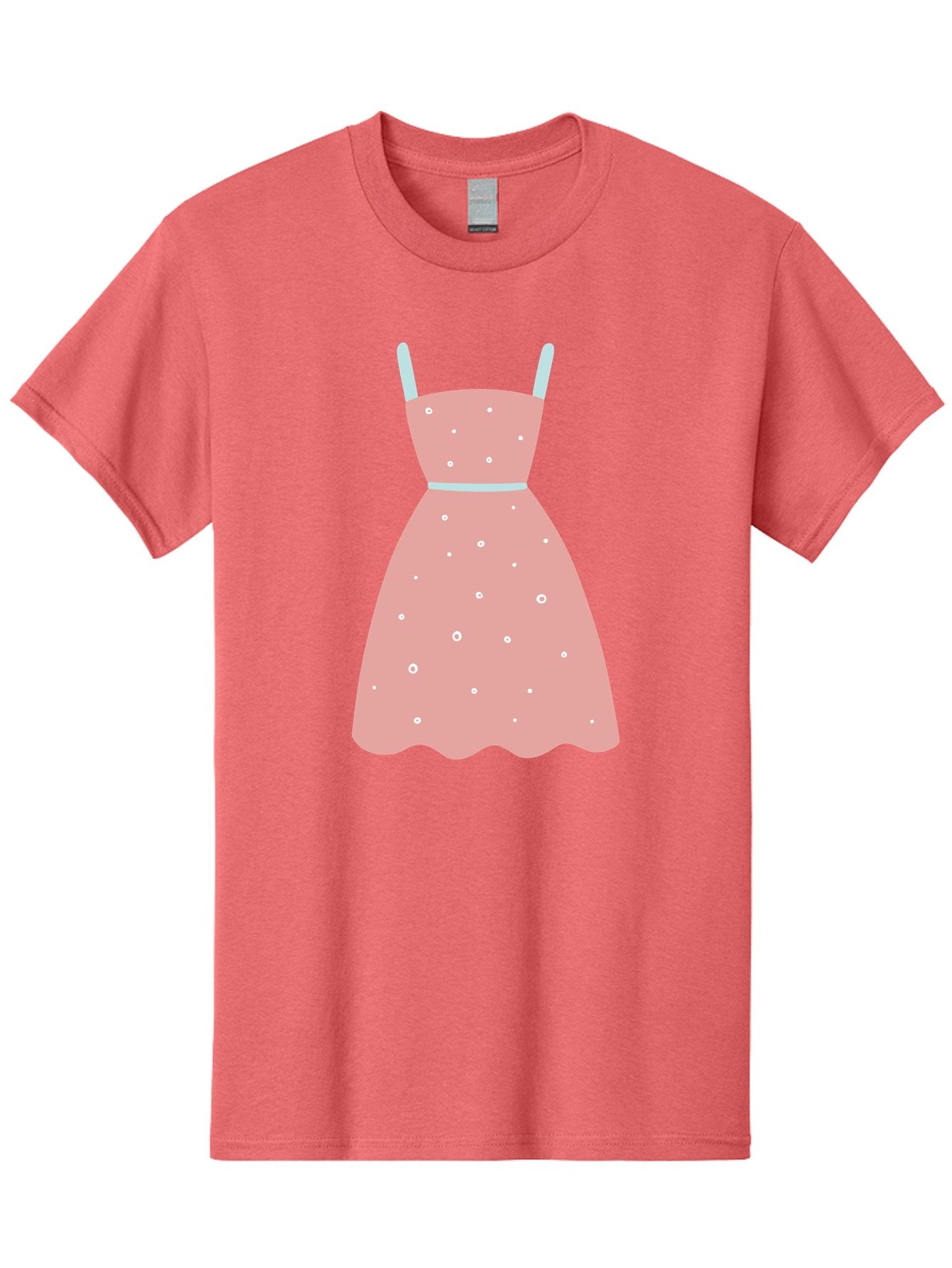 Polka-Dot-Dress Men'S Graphic Tee, 100% Cotton, Comfortable Casual Summer Wear, Machine Washable, Pink Dress, Polka Dot Pattern, Feminine Fashion, Elegant Design, White Accents, Stylish Clothing, Retro Style, Women'S Wear, Polka Dot Dress Aac085 6