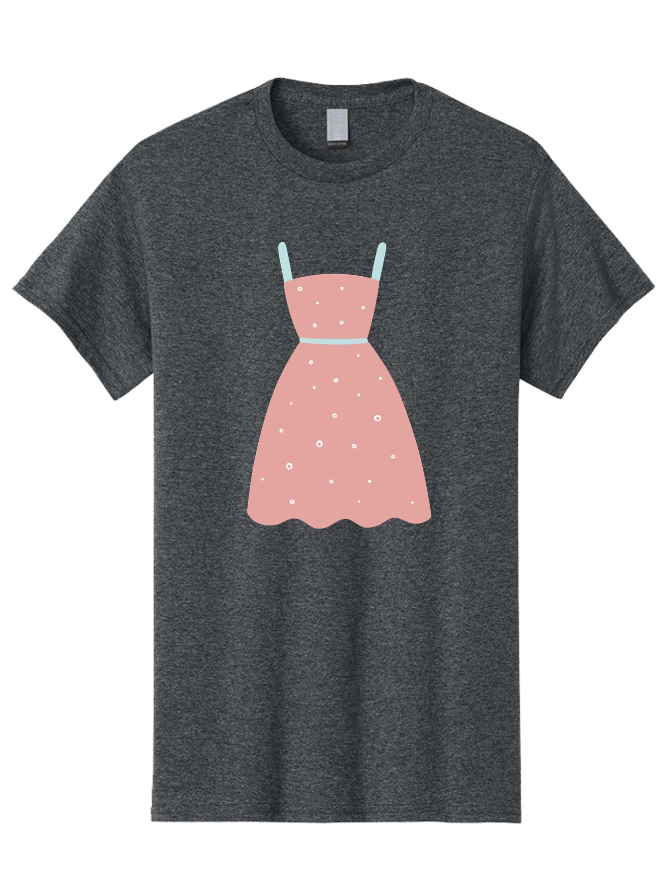 Polka-Dot-Dress Men'S Graphic Tee, 100% Cotton, Comfortable Casual Summer Wear, Machine Washable, Pink Dress, Polka Dot Pattern, Feminine Fashion, Elegant Design, White Accents, Stylish Clothing, Retro Style, Women'S Wear, Polka Dot Dress Aac085 5