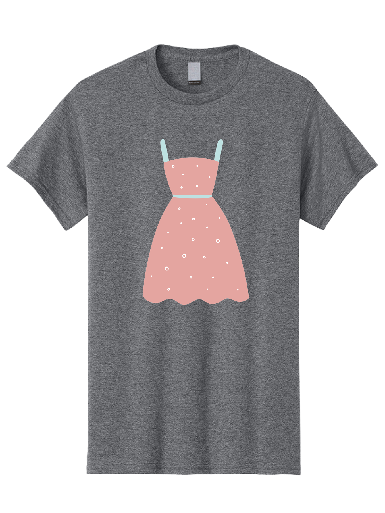 Polka-Dot-Dress Men'S Graphic Tee, 100% Cotton, Comfortable Casual Summer Wear, Machine Washable, Pink Dress, Polka Dot Pattern, Feminine Fashion, Elegant Design, White Accents, Stylish Clothing, Retro Style, Women'S Wear, Polka Dot Dress Aac085 21