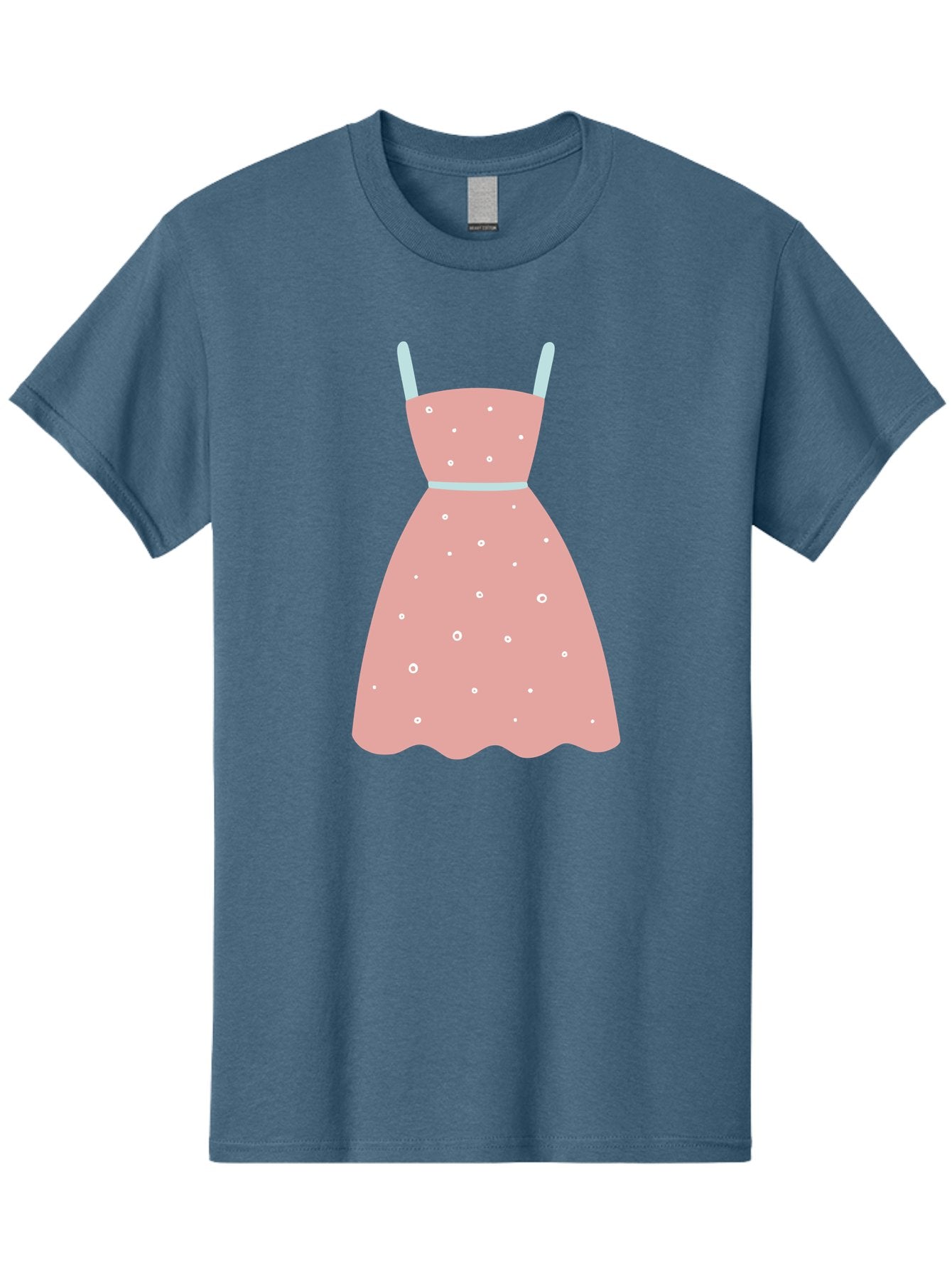 Polka-Dot-Dress Men'S Graphic Tee, 100% Cotton, Comfortable Casual Summer Wear, Machine Washable, Pink Dress, Polka Dot Pattern, Feminine Fashion, Elegant Design, White Accents, Stylish Clothing, Retro Style, Women'S Wear, Polka Dot Dress Aac085 12